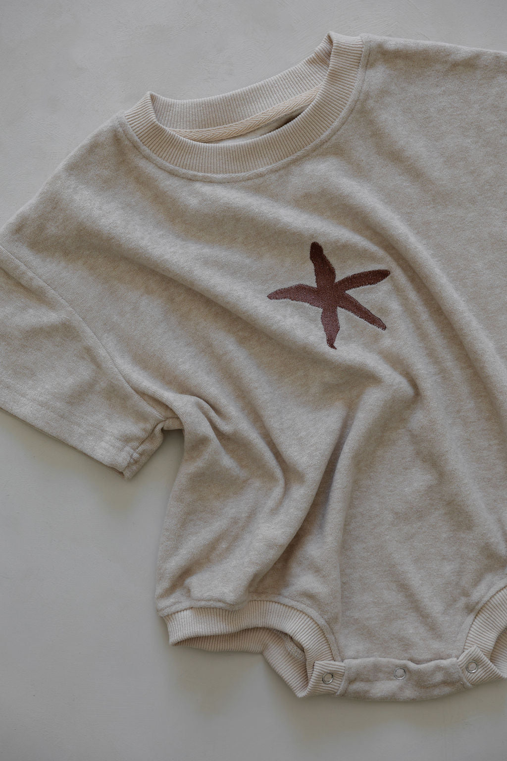Sea Star Terry Romper | Oat