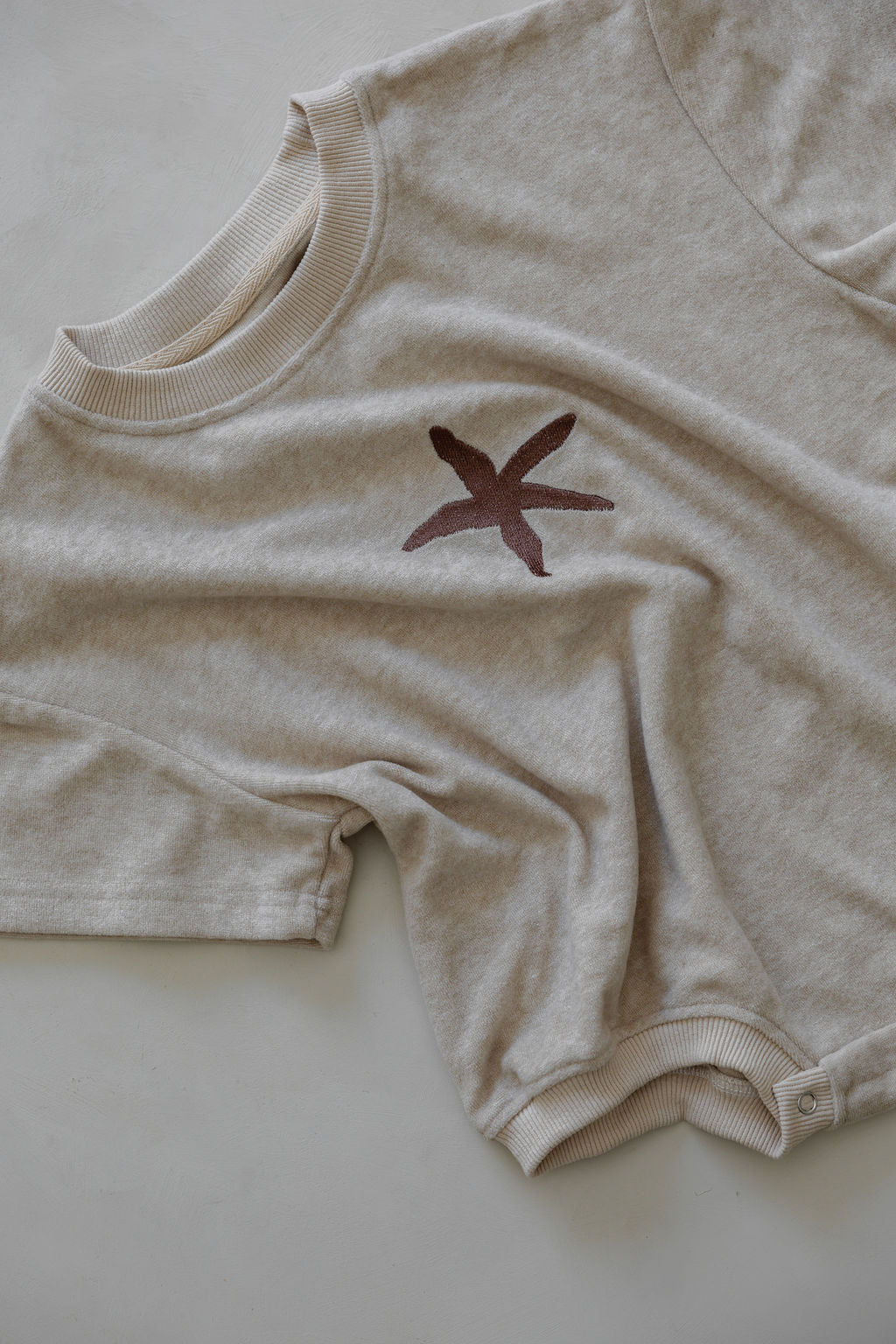 Sea Star Terry Romper | Oat