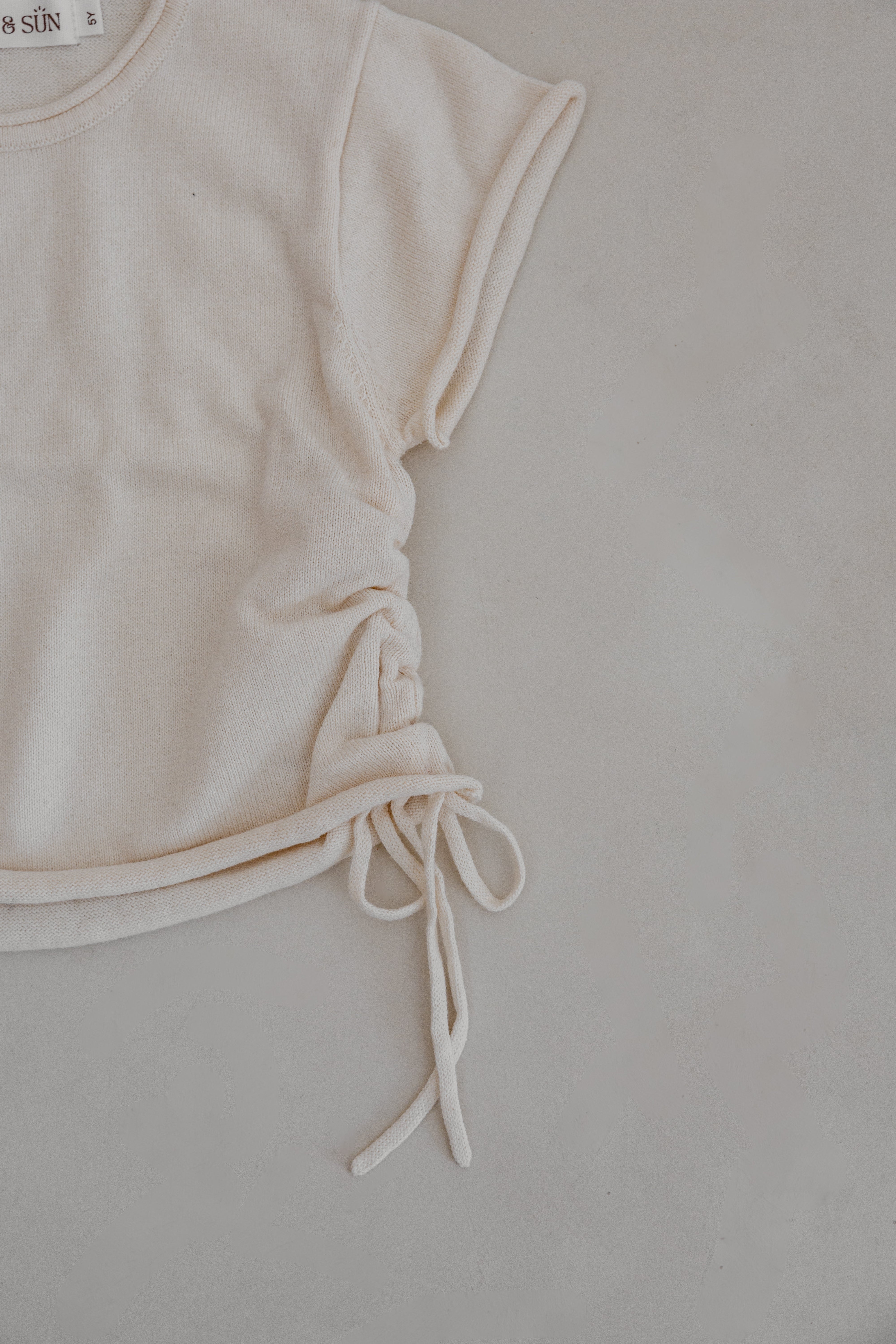 Gathered Knit Tshirt | Natural