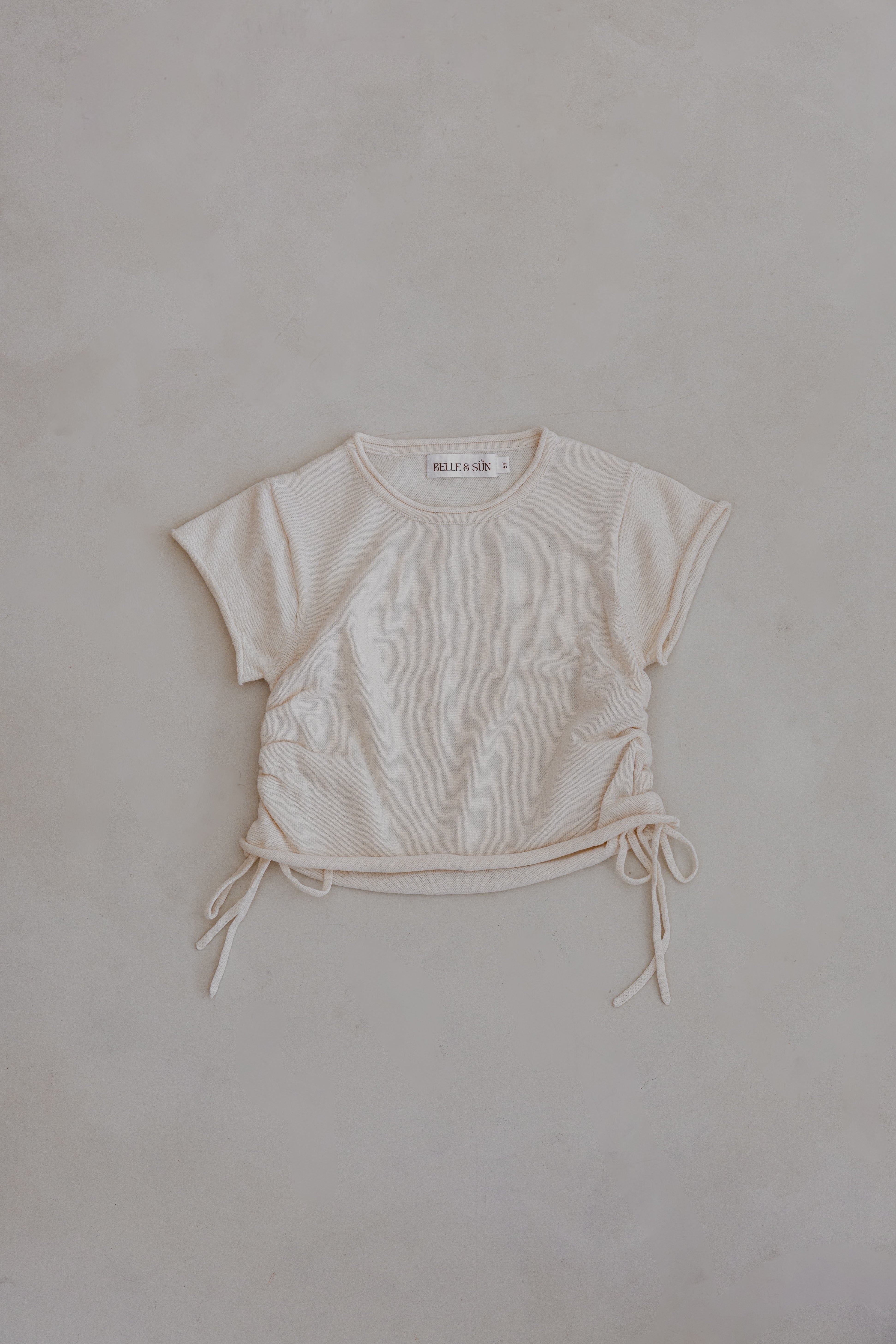 Gathered Knit Tshirt | Natural