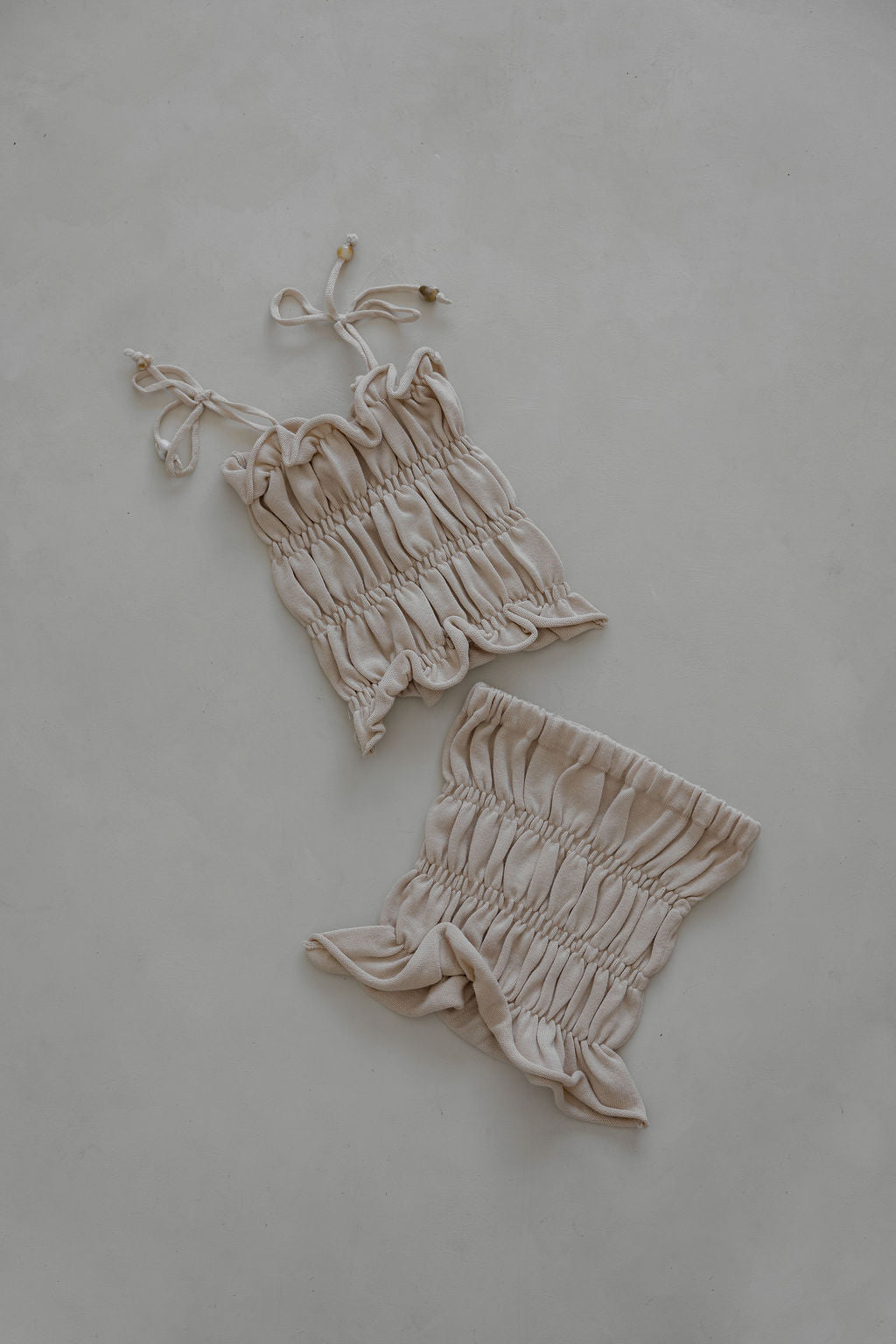 Gather Tie-up Top | Oat