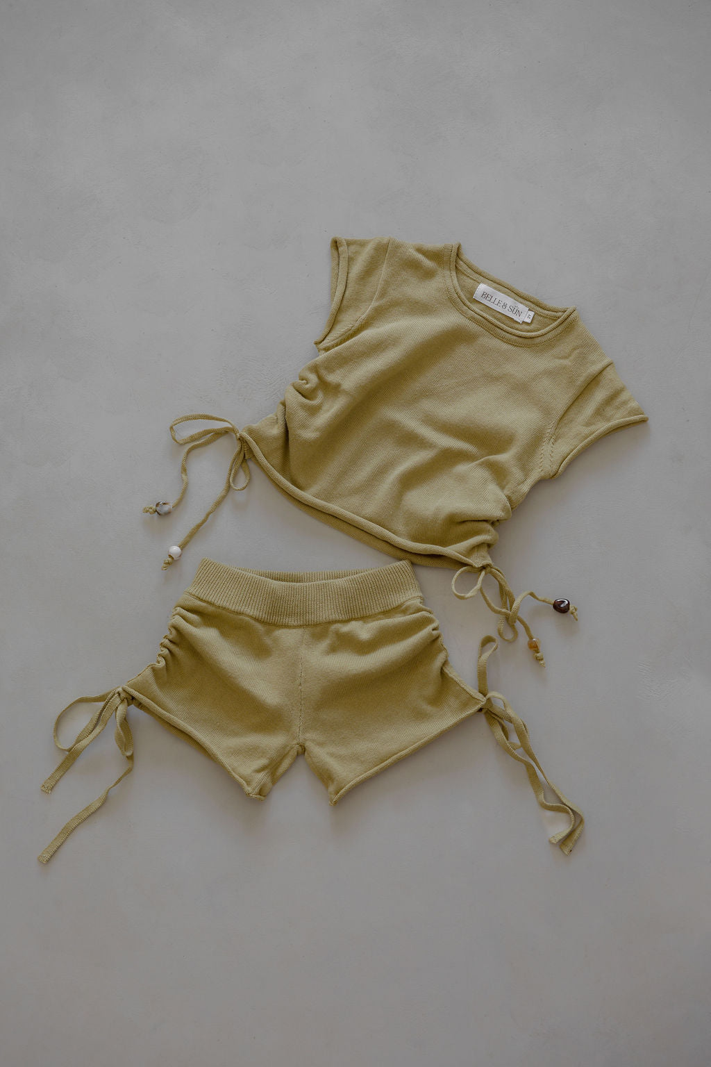 Gathered Knit Shorts | Sour Melon