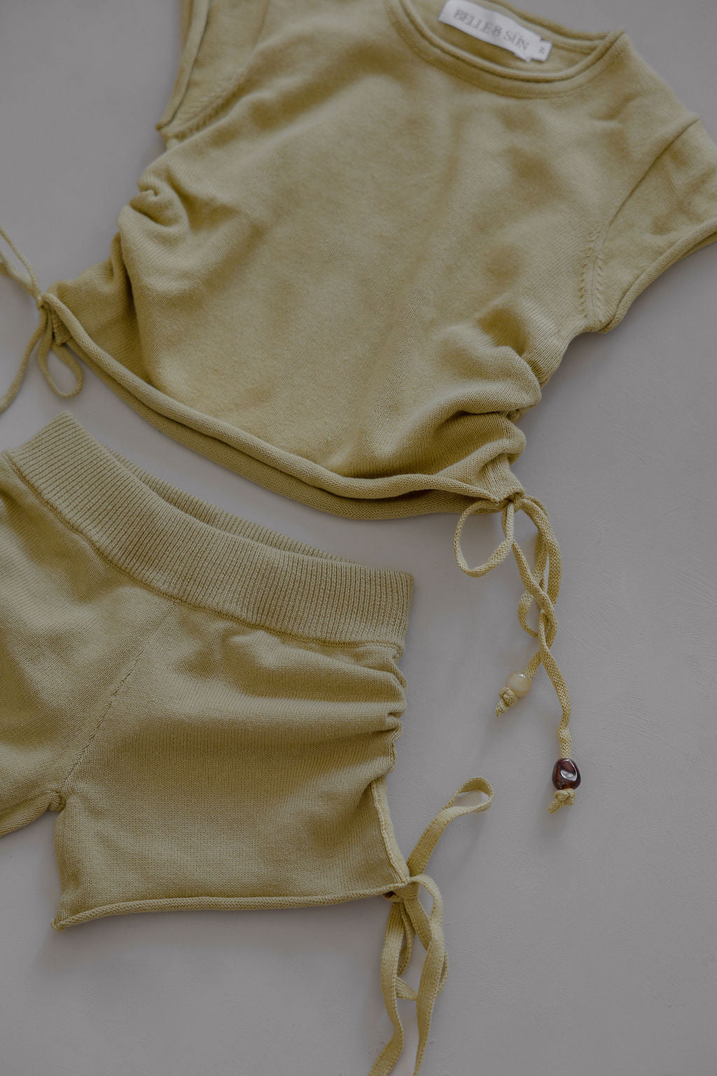 Gathered Knit Shorts | Sour Melon