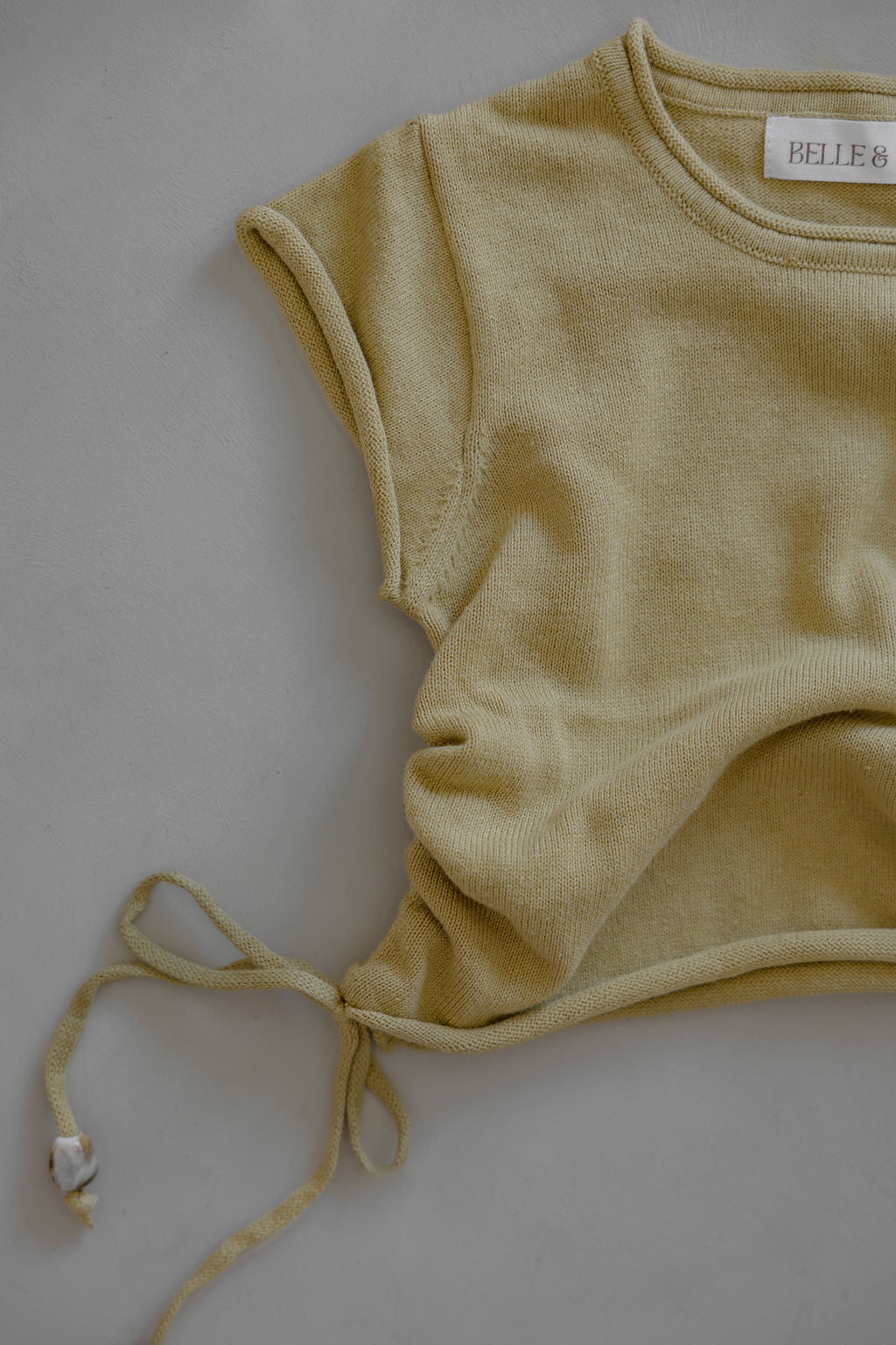 Gathered Knit Tshirt | Sour Melon