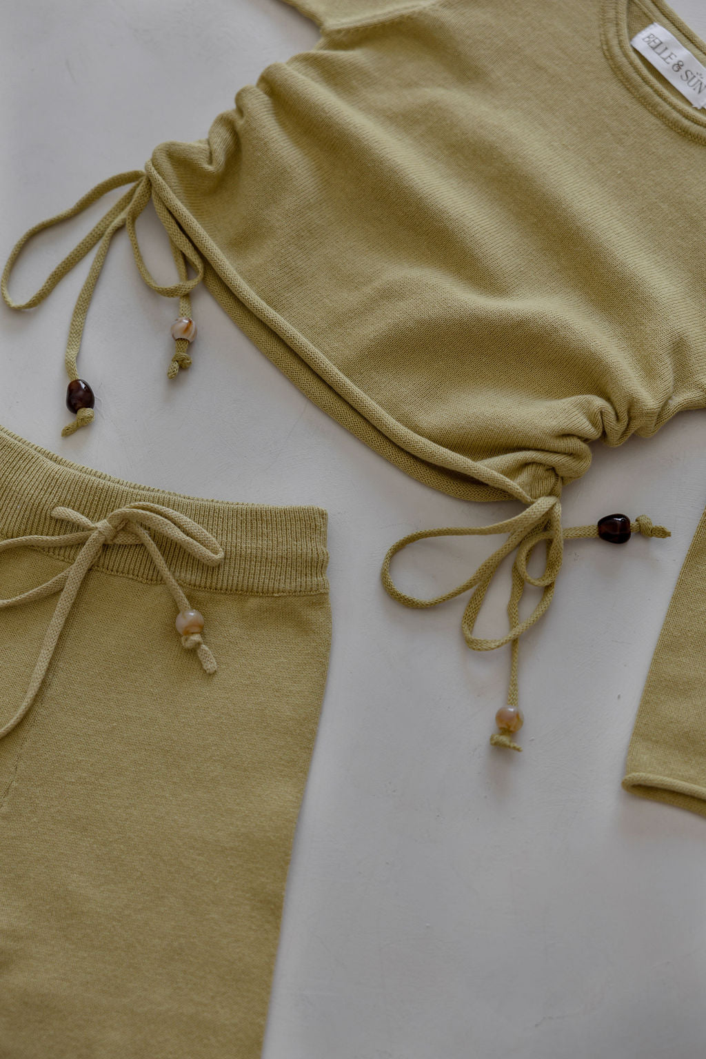 Gathered Knit Top | Sour Melon Beads