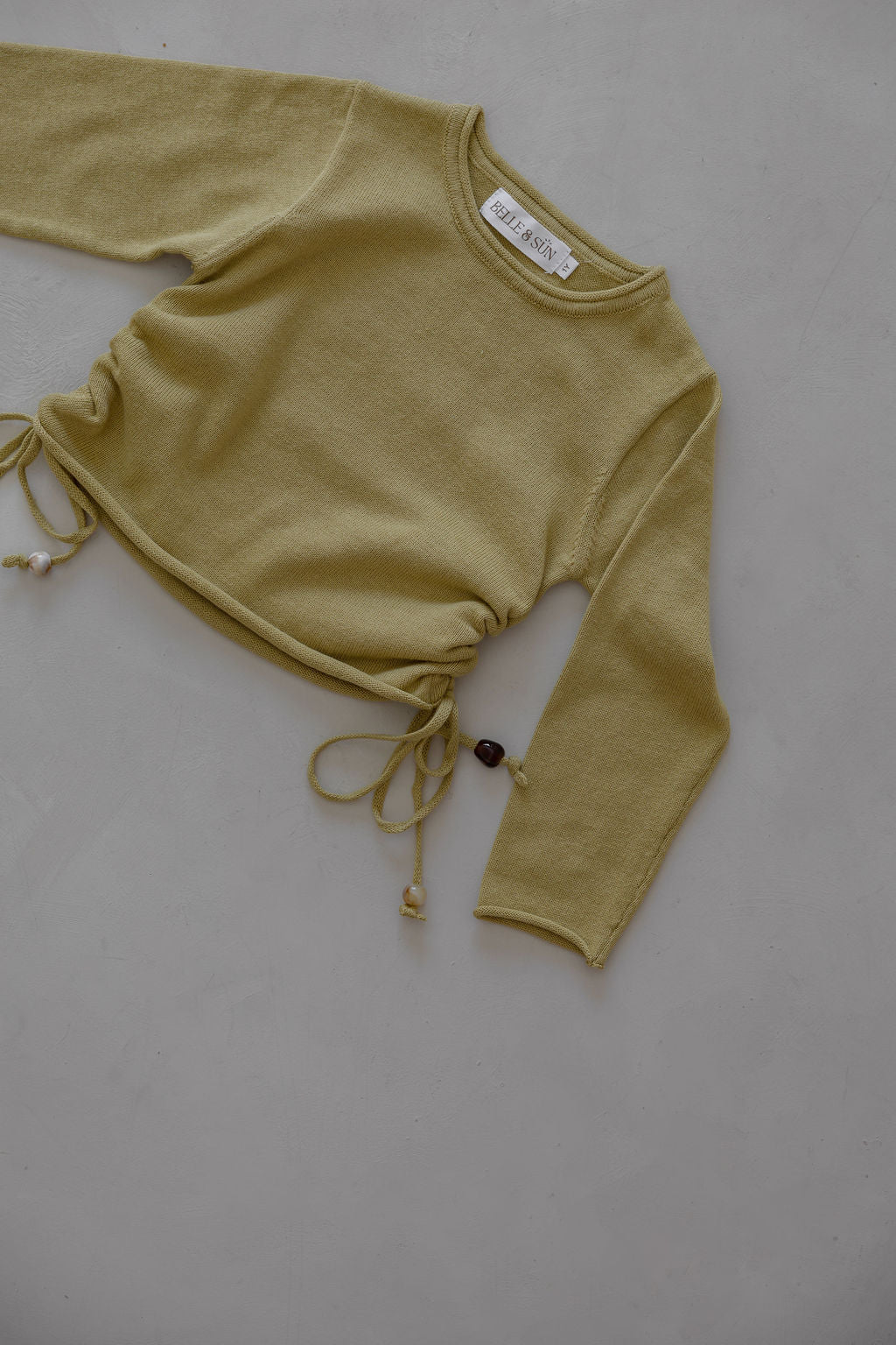Gathered Knit Top | Sour Melon Beads