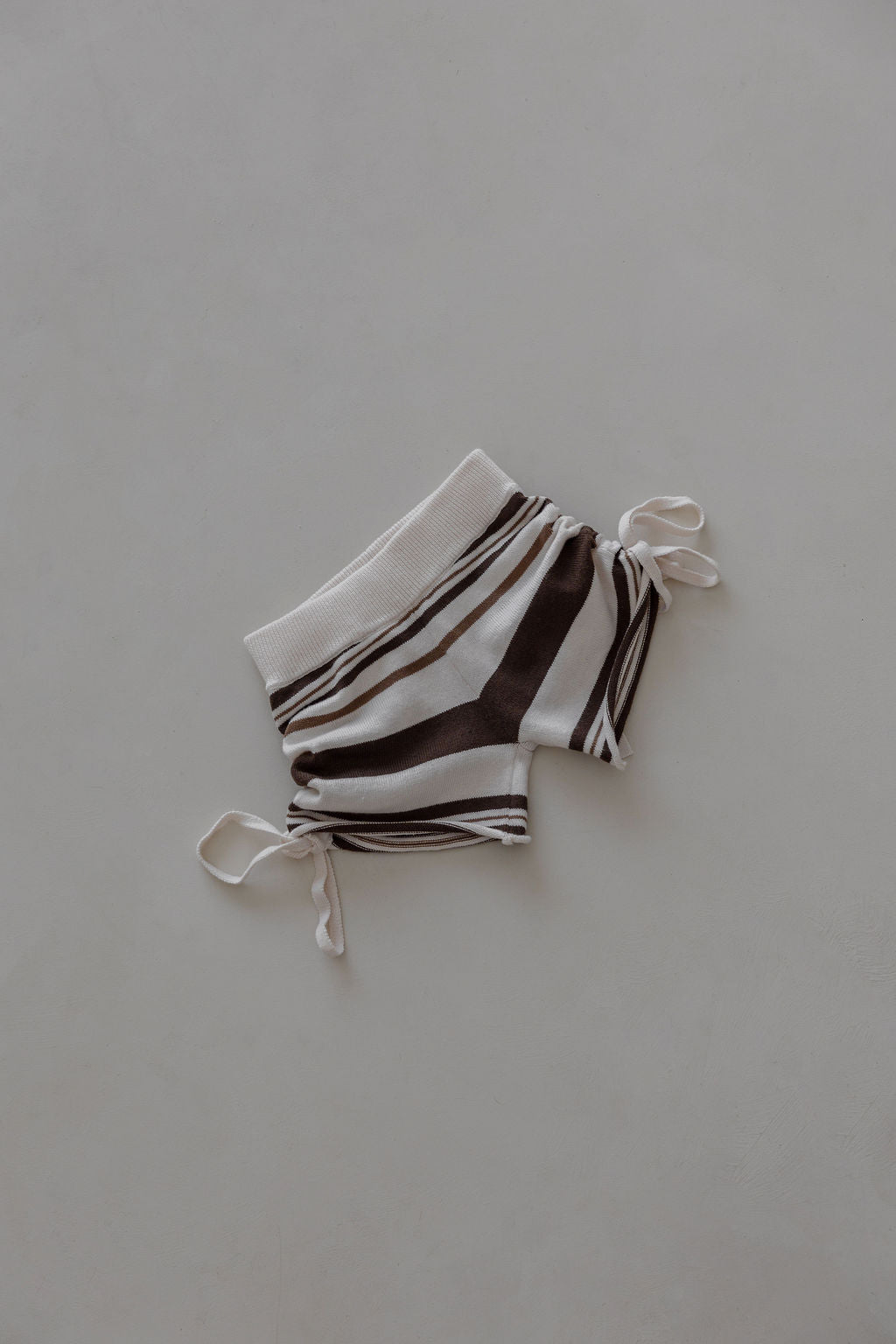 Gathered Knit Shorts | Earth Stripe
