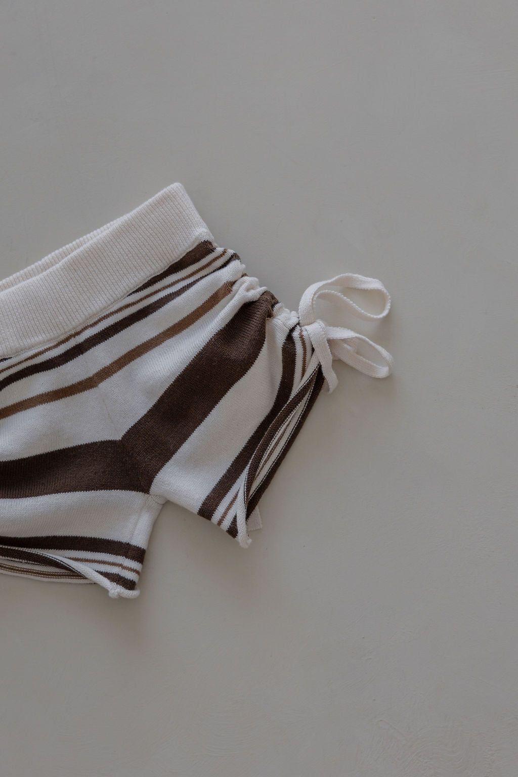 Gathered Knit Shorts | Earth Stripe