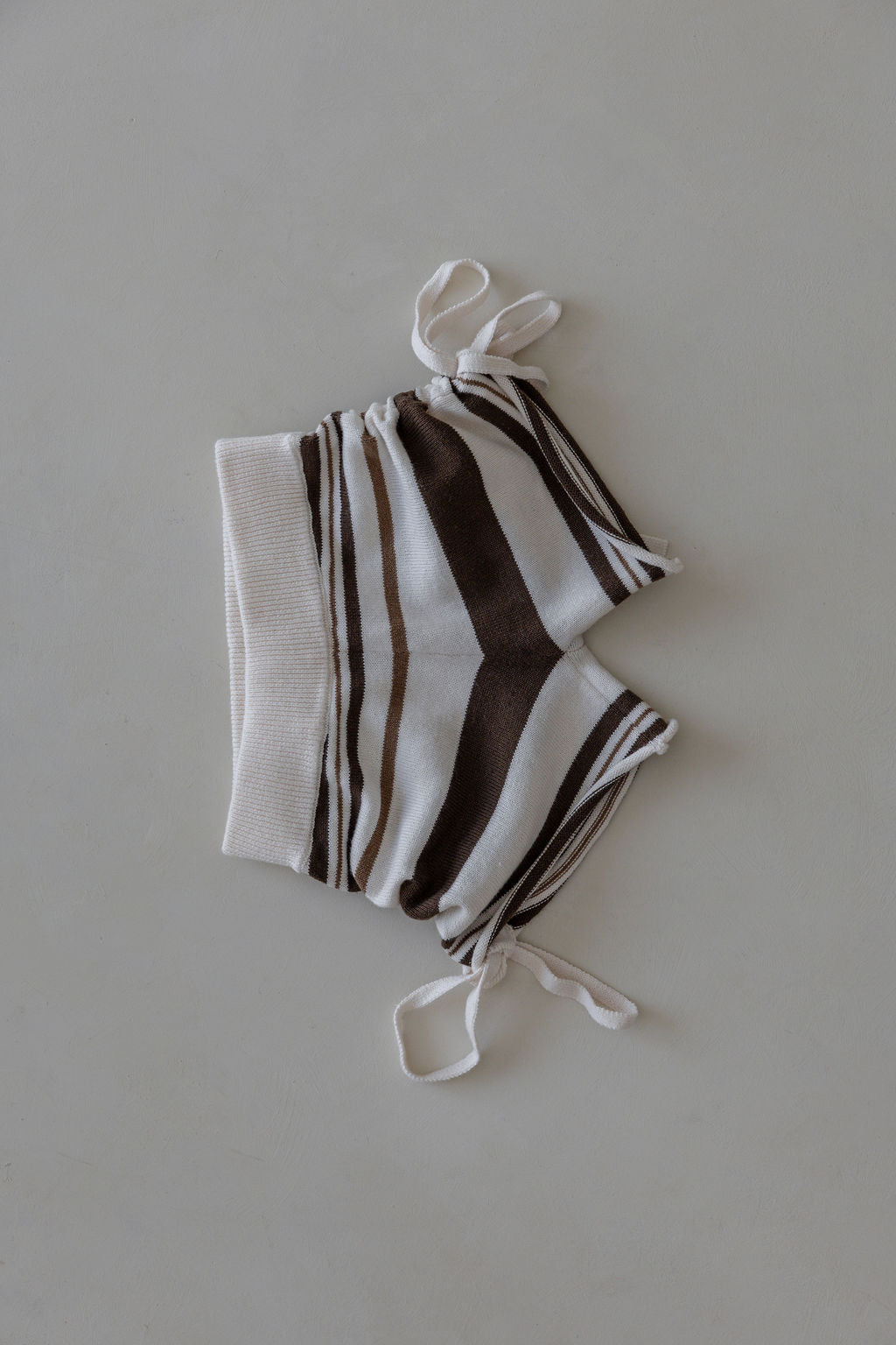 Gathered Knit Shorts | Earth Stripe