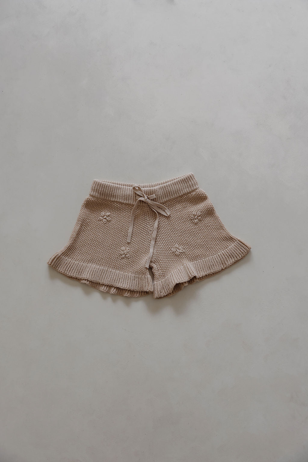 Knit Embroidered Shorts | Sand