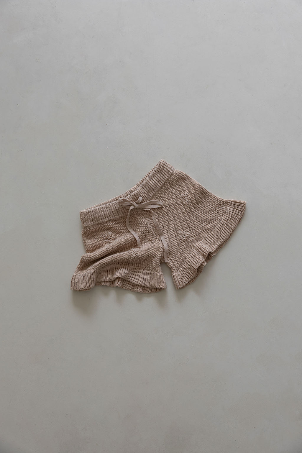 Knit Embroidered Shorts | Sand