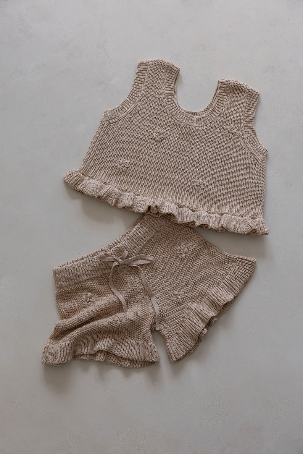 Knit Embroidered Top | Sand