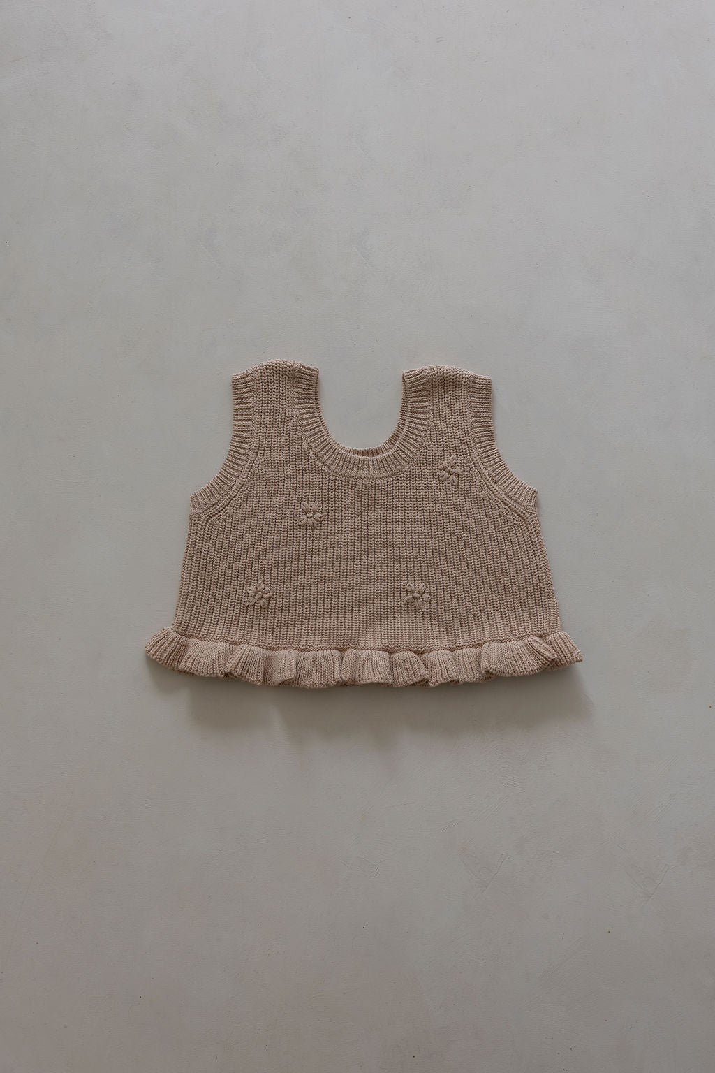 Knit Embroidered Top | Sand