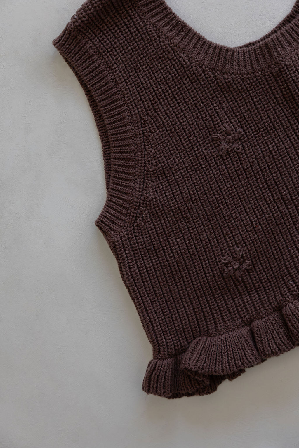 Knit Embroidered Top | Cocoa