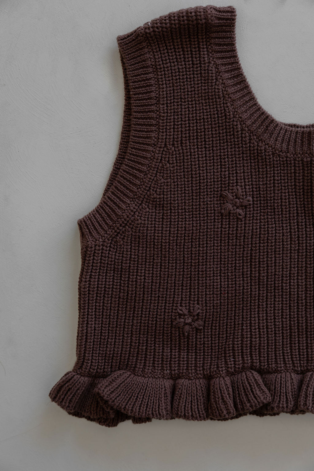 Knit Embroidered Top | Cocoa