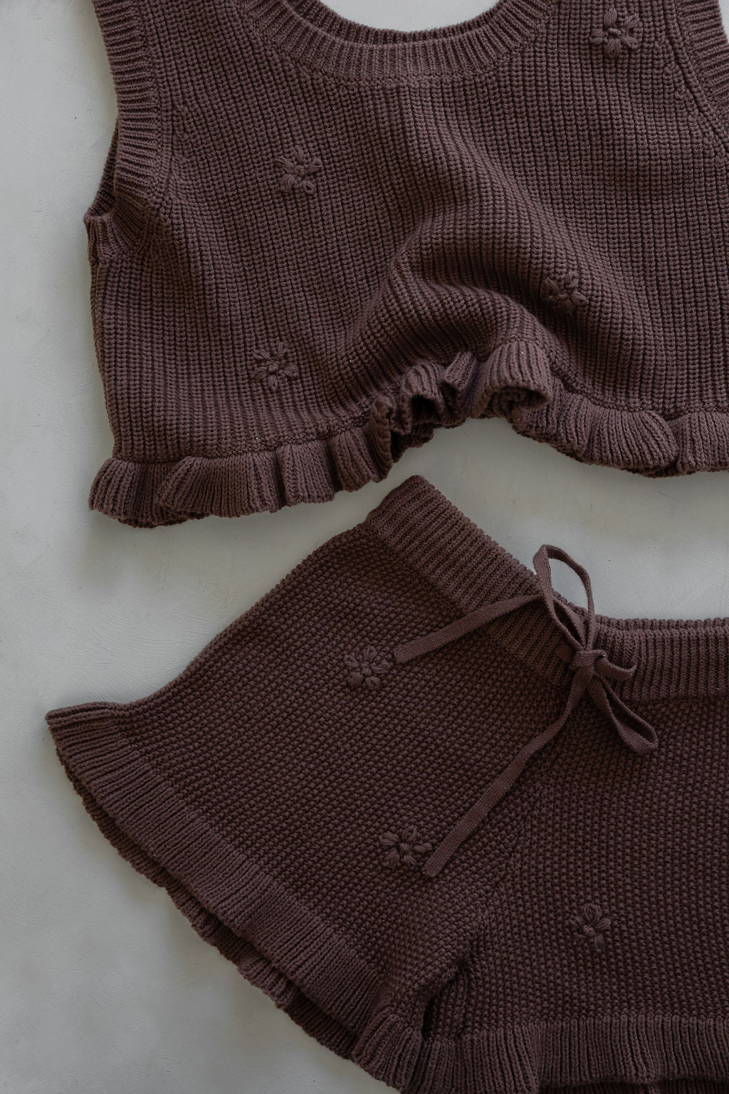 Knit Embroidered Top | Cocoa