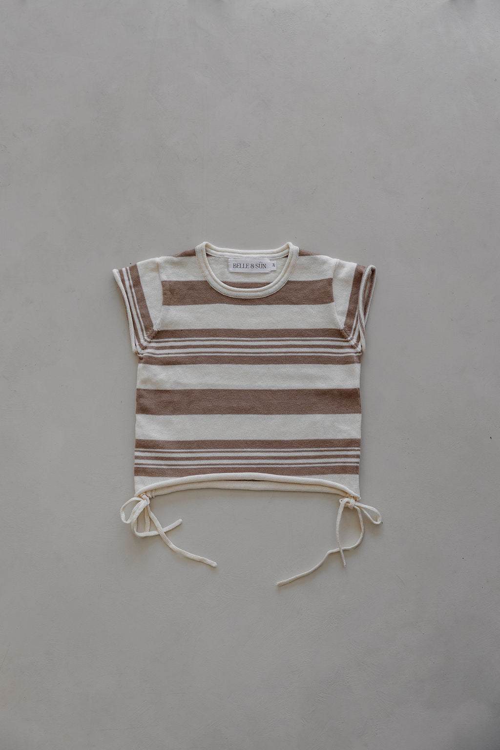 Gathered Knit Tshirt | Earth Stripe
