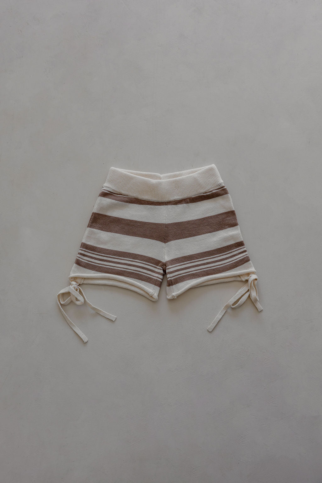 Gathered Knit Shorts | Earth Stripe