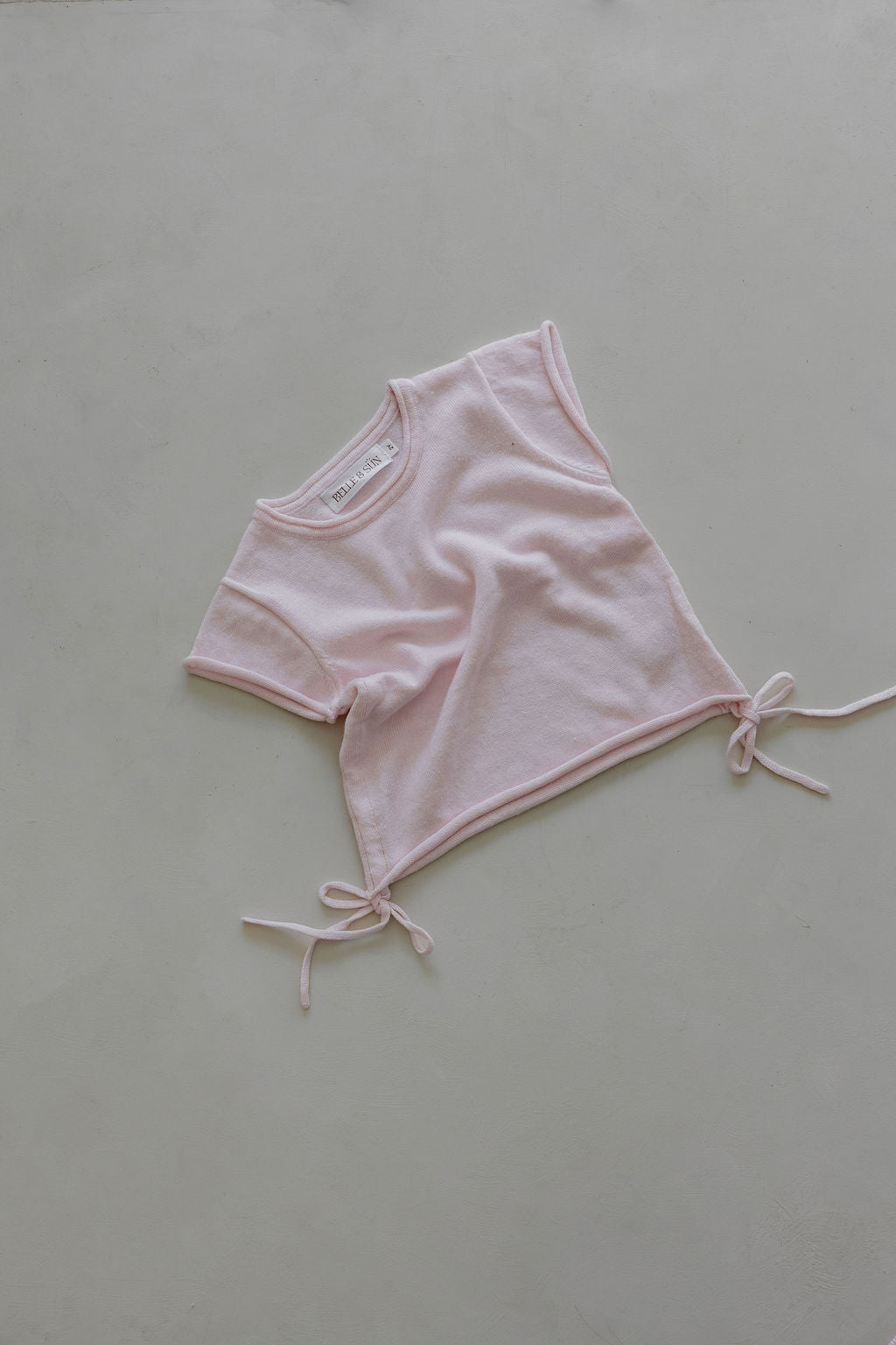 Gathered Knit Tshirt | Pink Sky