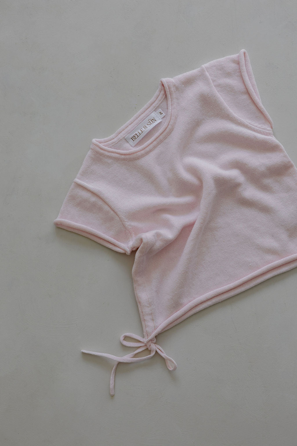 Gathered Knit Tshirt | Pink Sky