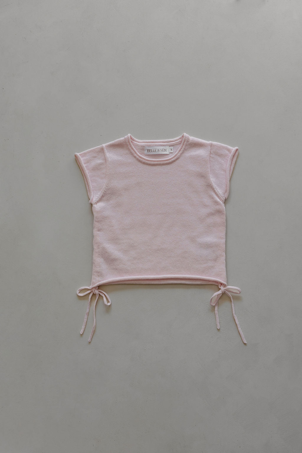 Gathered Knit Tshirt | Pink Sky