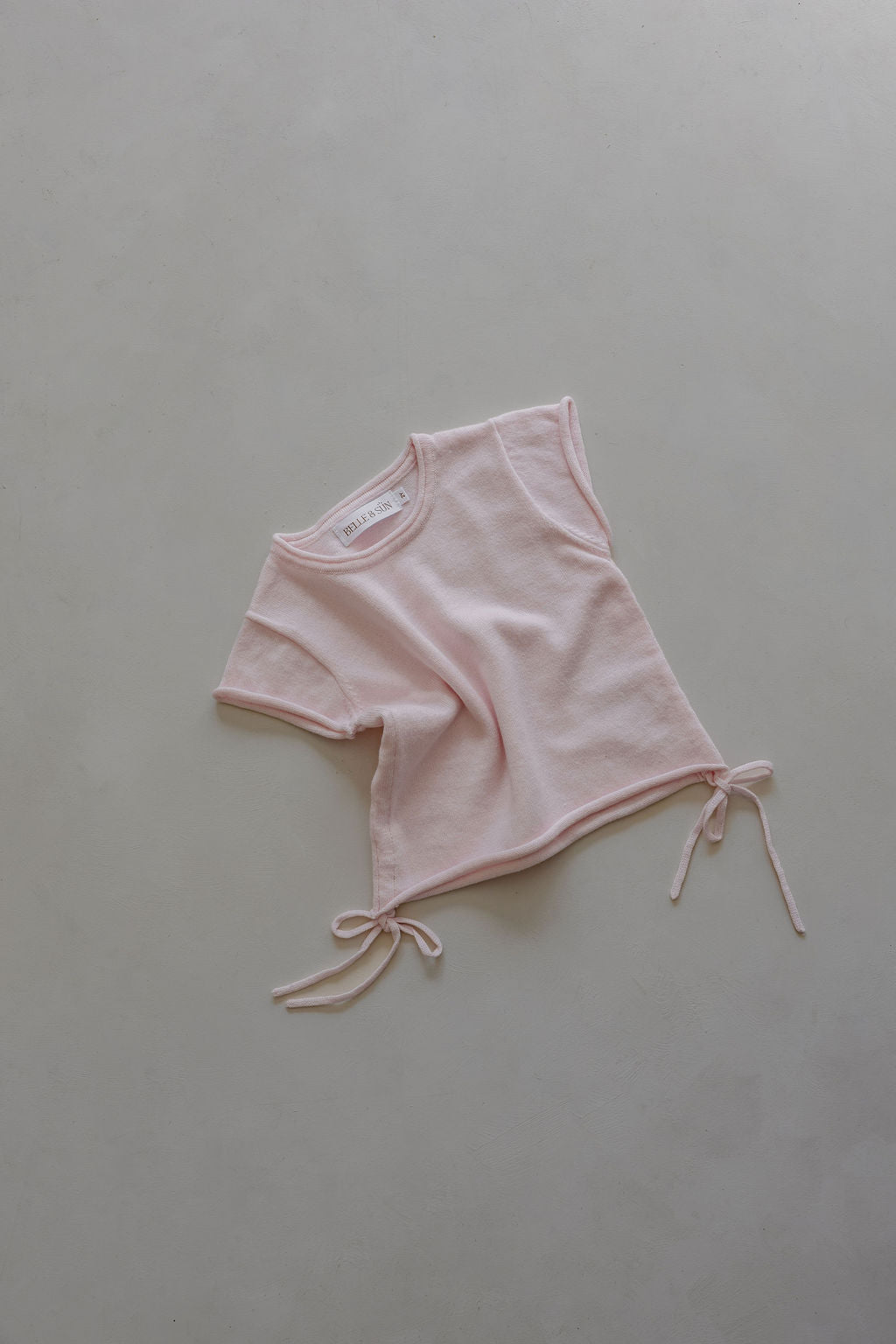 Gathered Knit Tshirt | Pink Sky