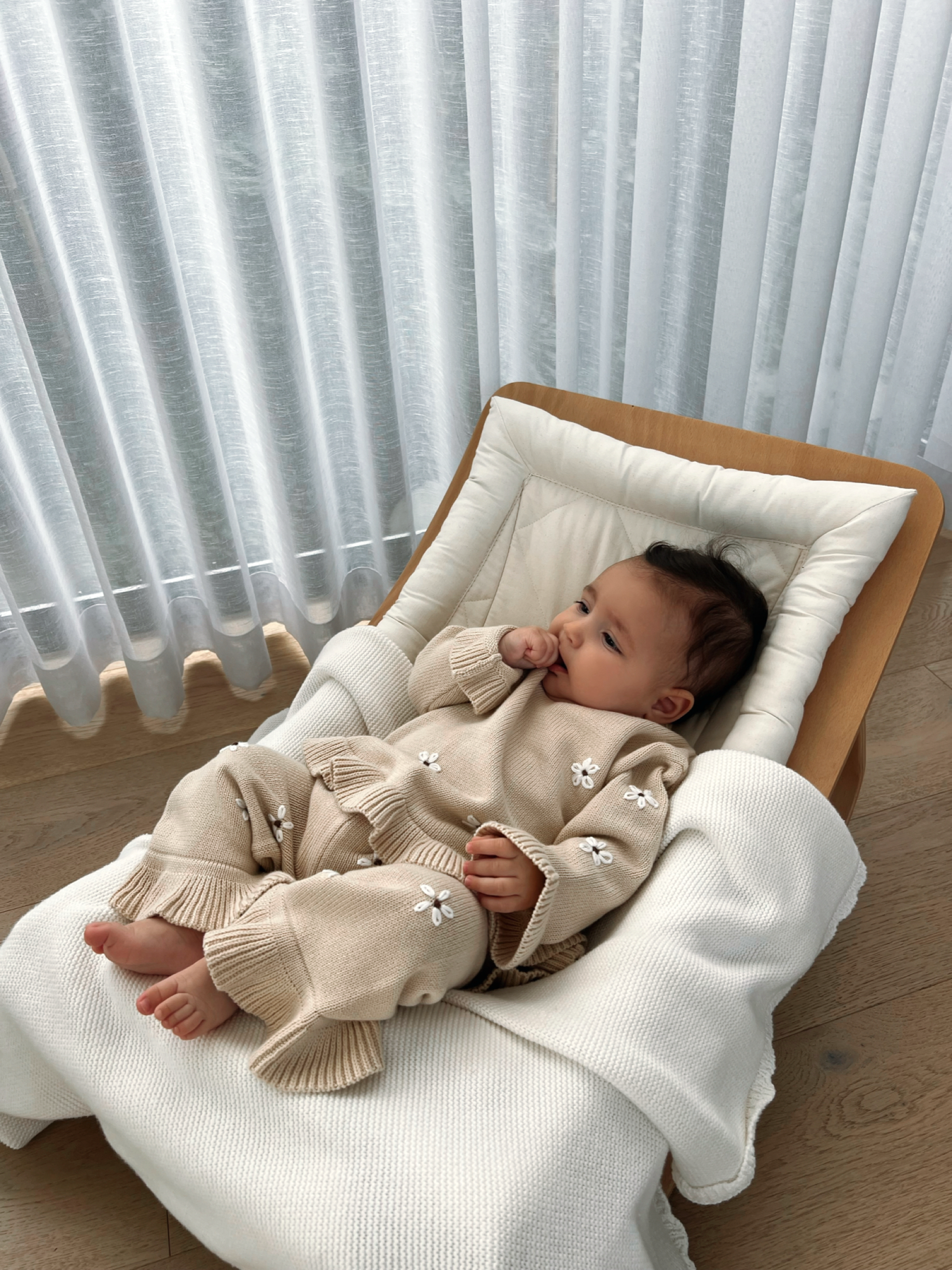 Frill Embroidery Pants | Oat