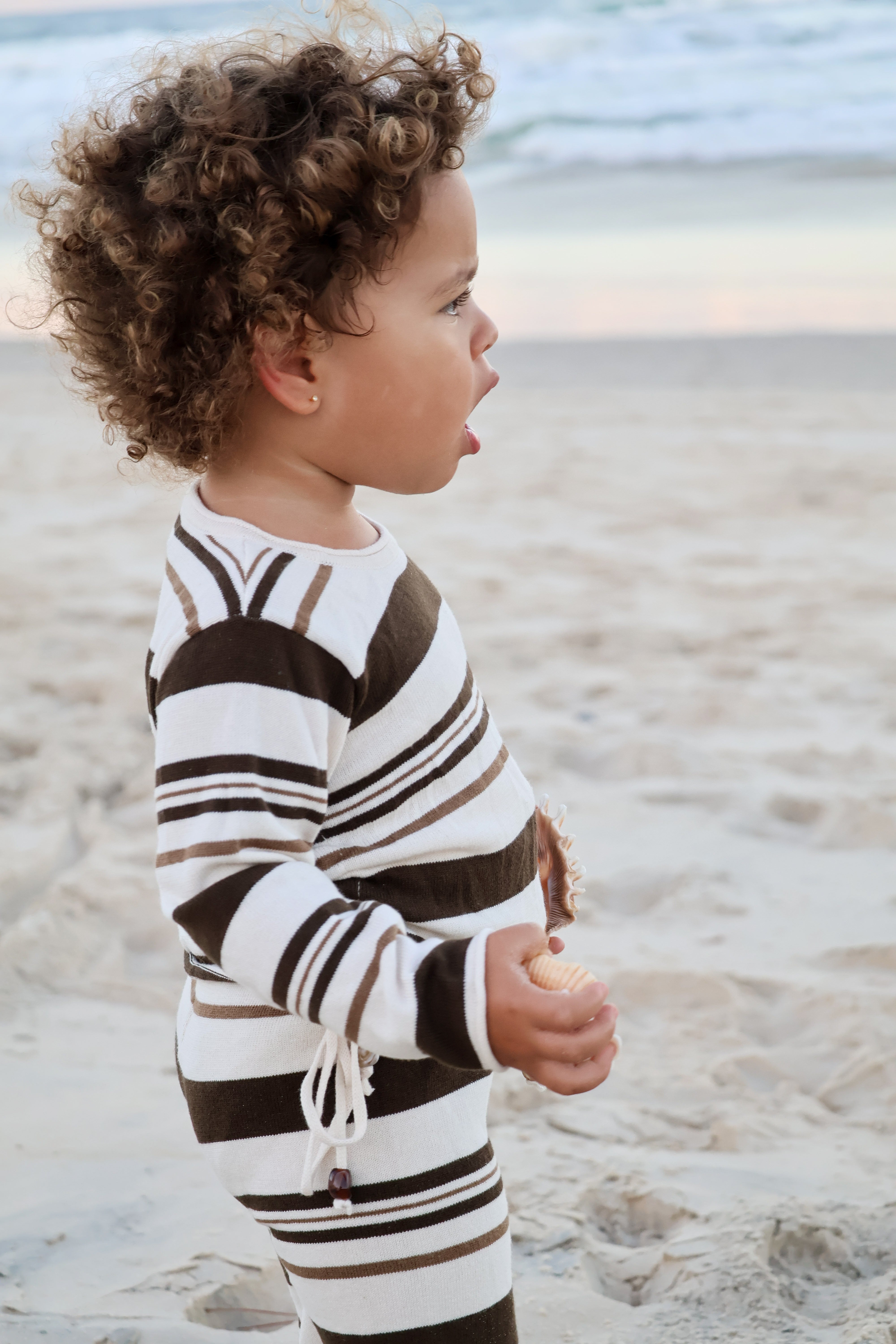 Gathered Pullover | Earth Stripe Beads