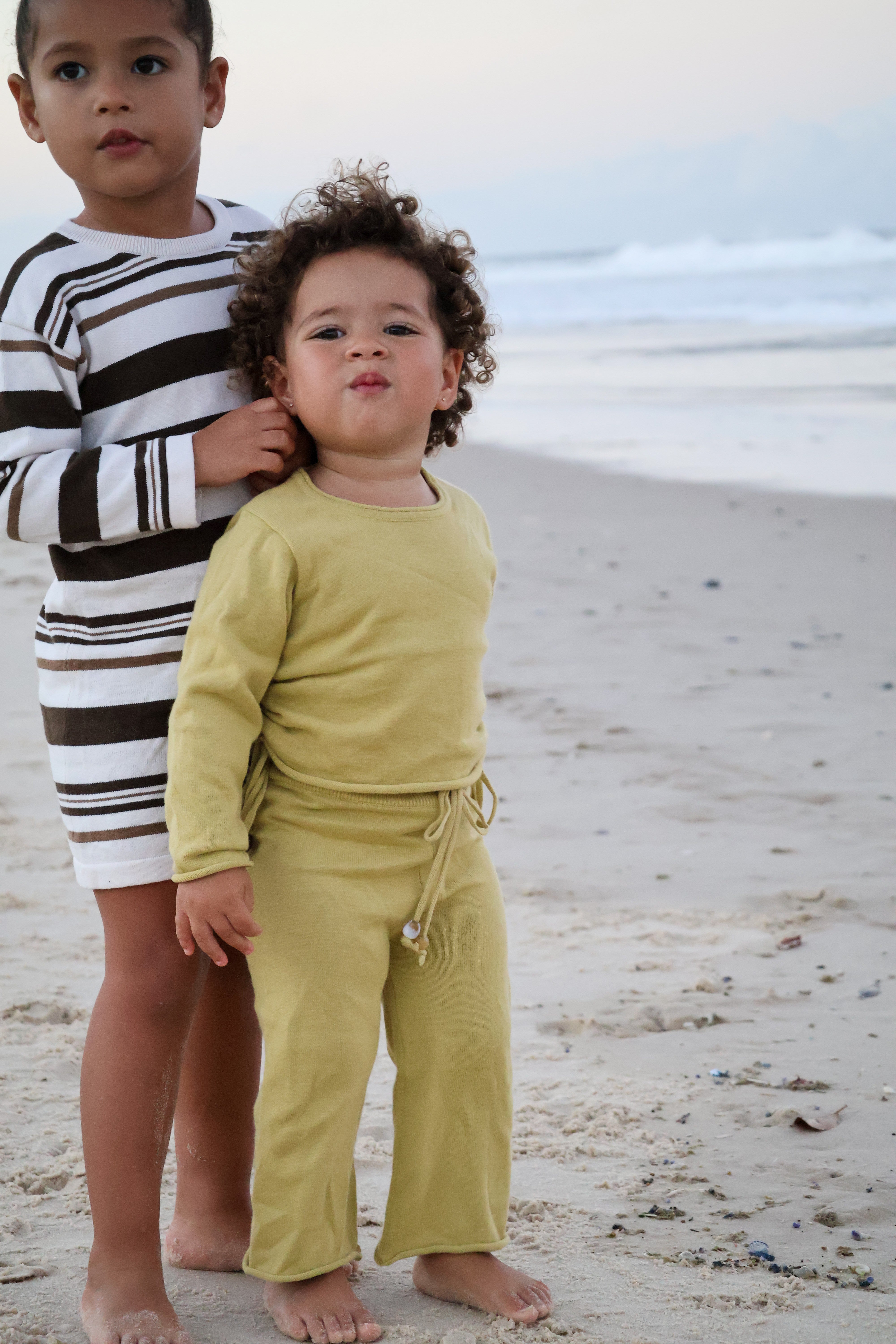 Gathered Knit Pants | Sour Melon Beads