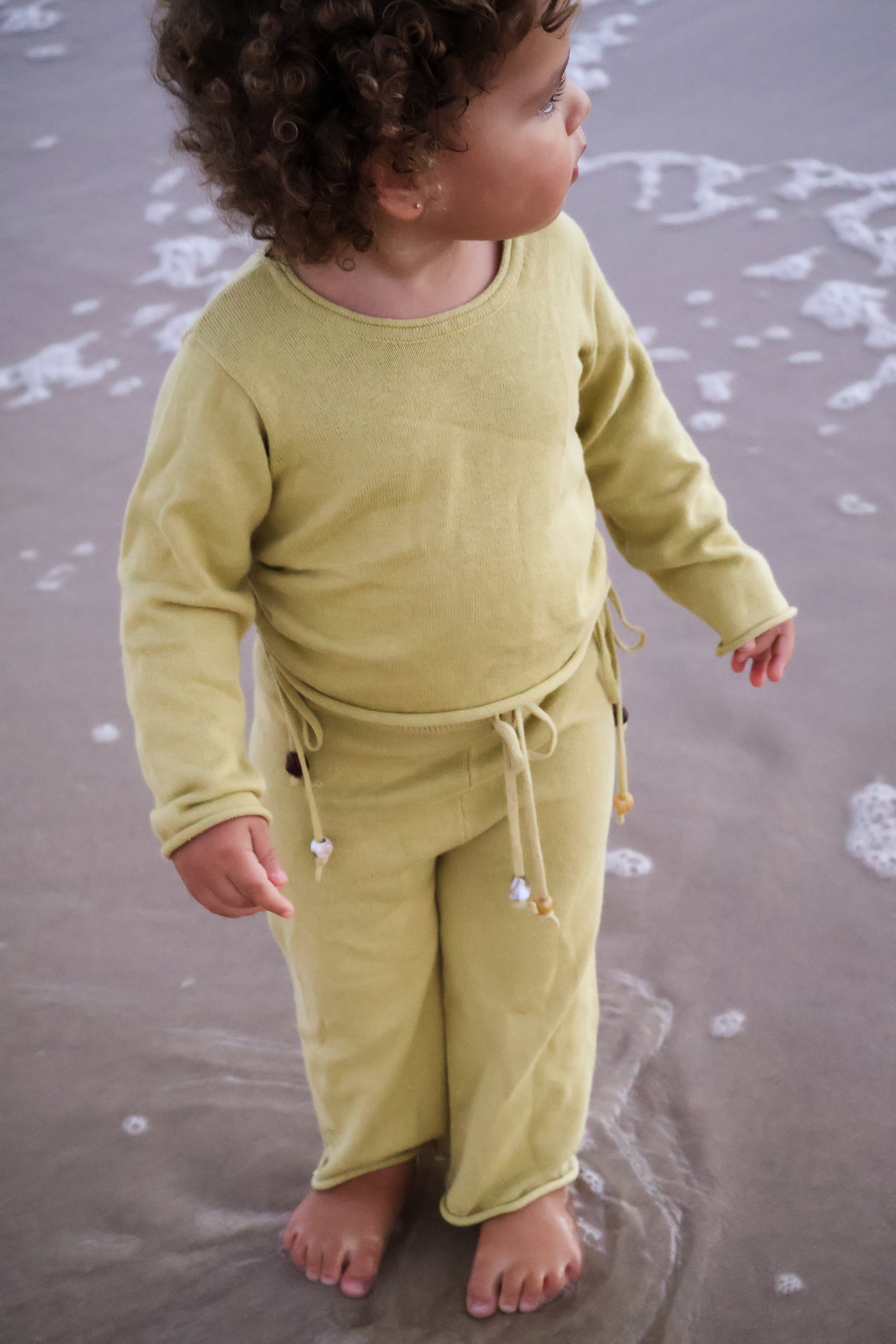 Gathered Knit Pants | Sour Melon Beads