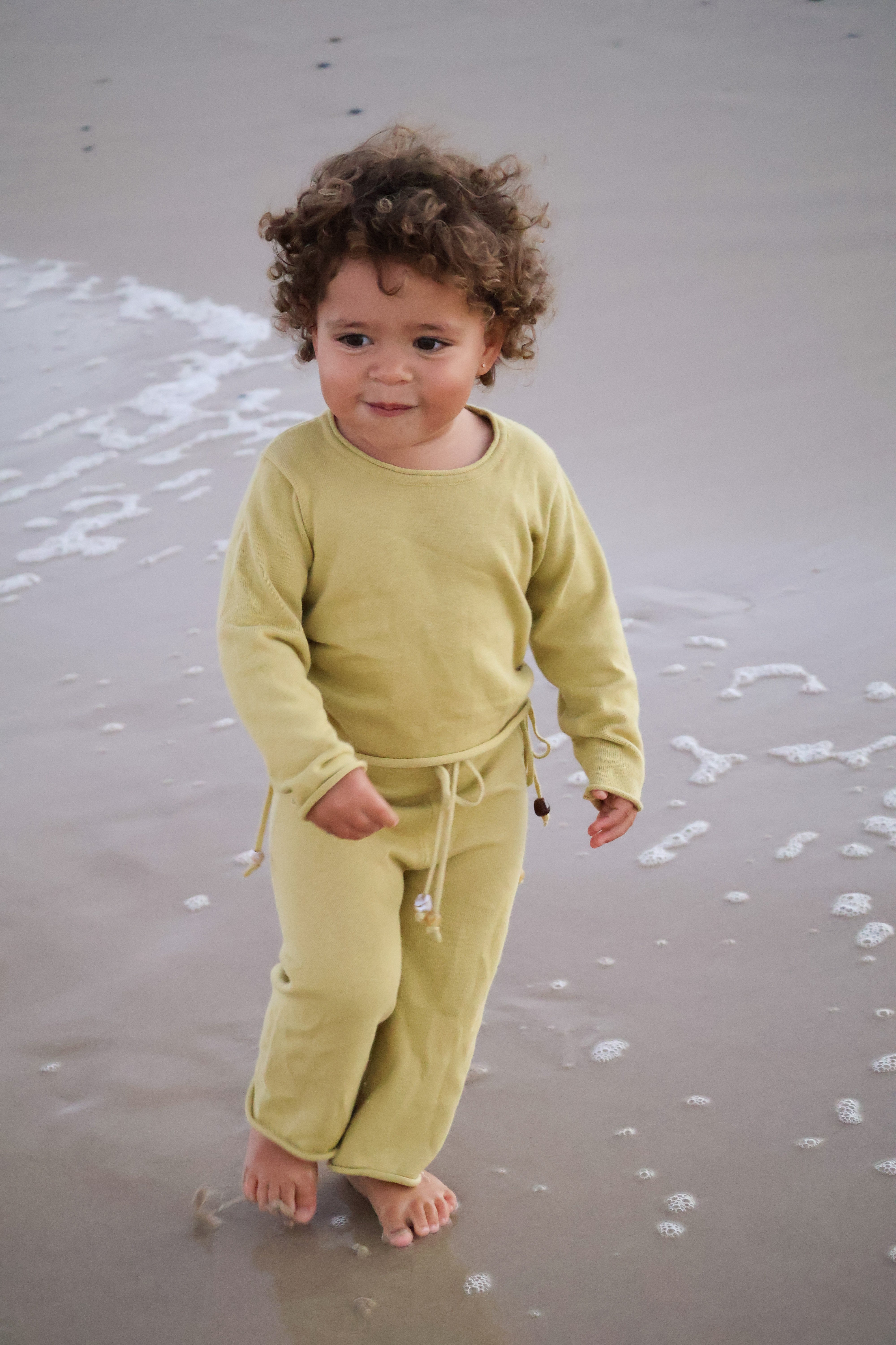 Gathered Knit Pants | Sour Melon Beads