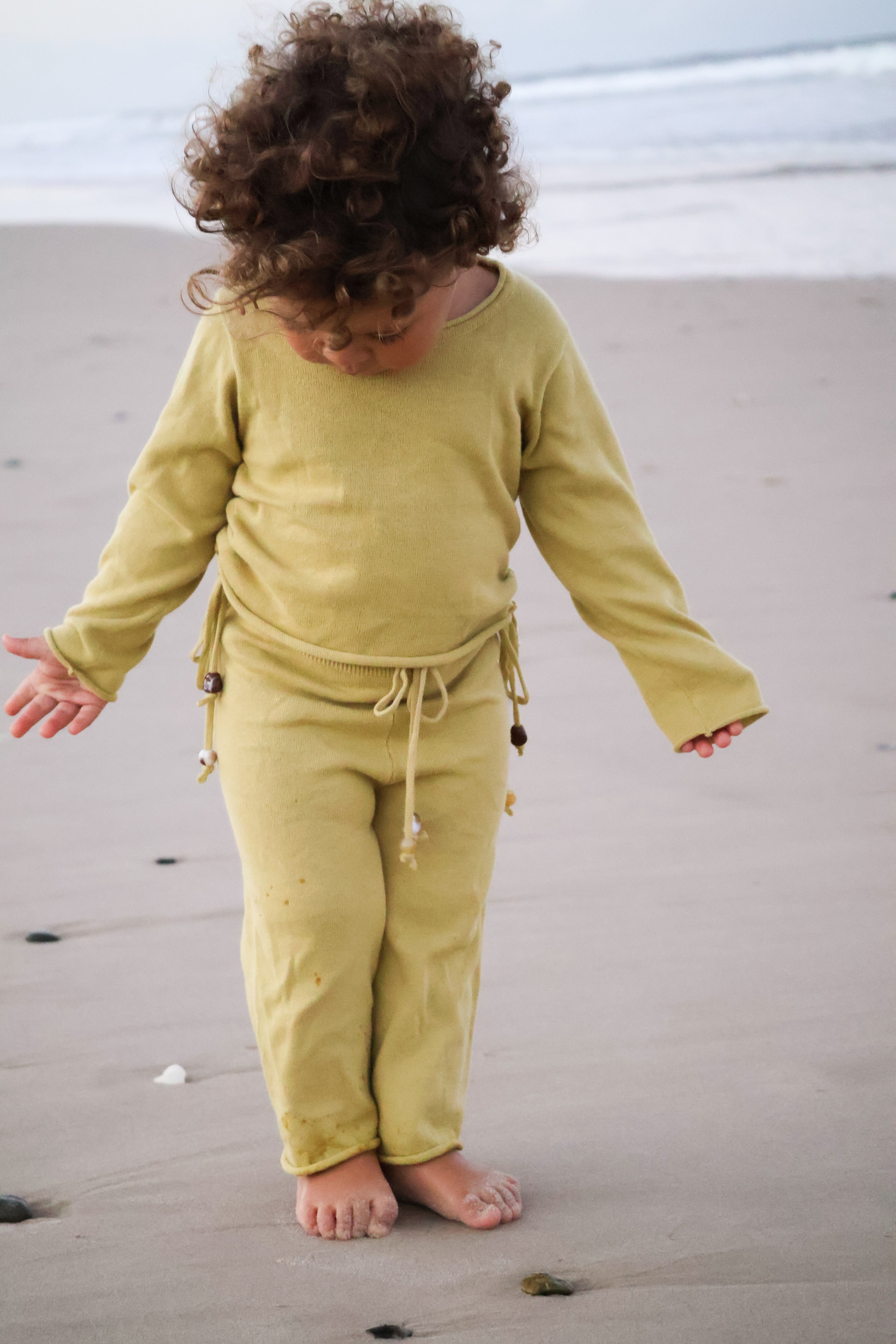 Gathered Knit Pants | Sour Melon Beads