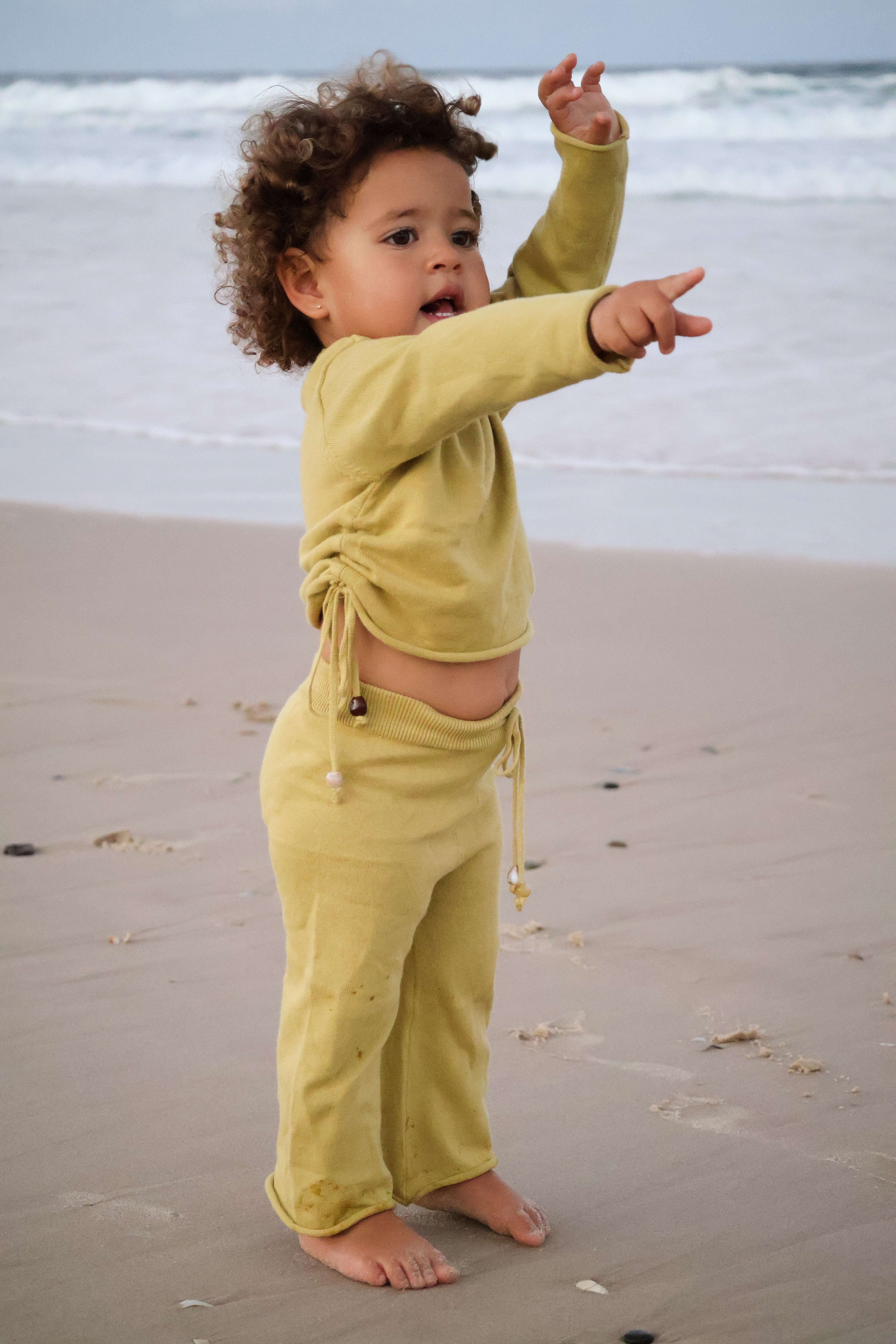 Gathered Knit Pants | Sour Melon Beads