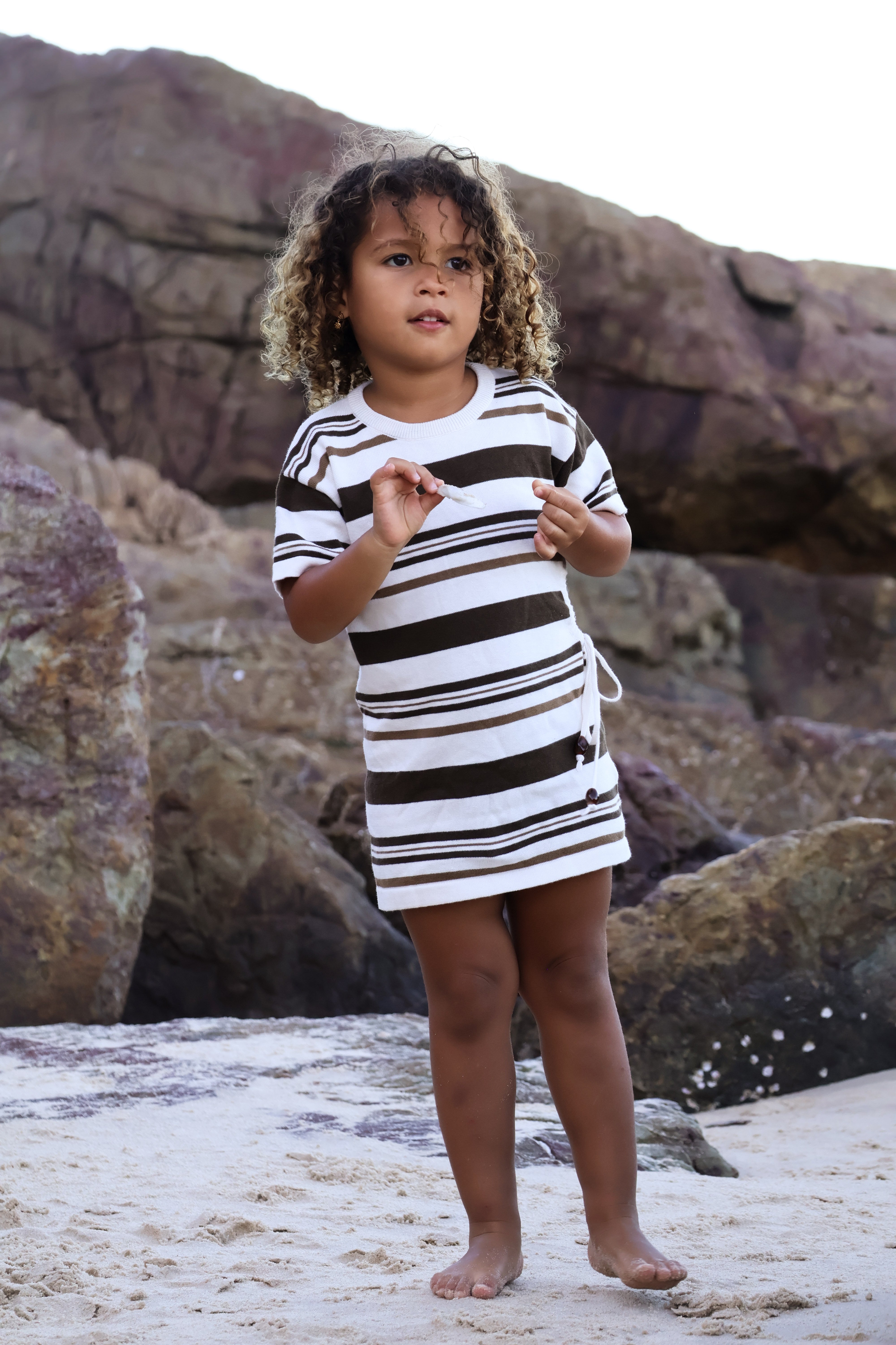 Keyhole Dress | Earth Stripe