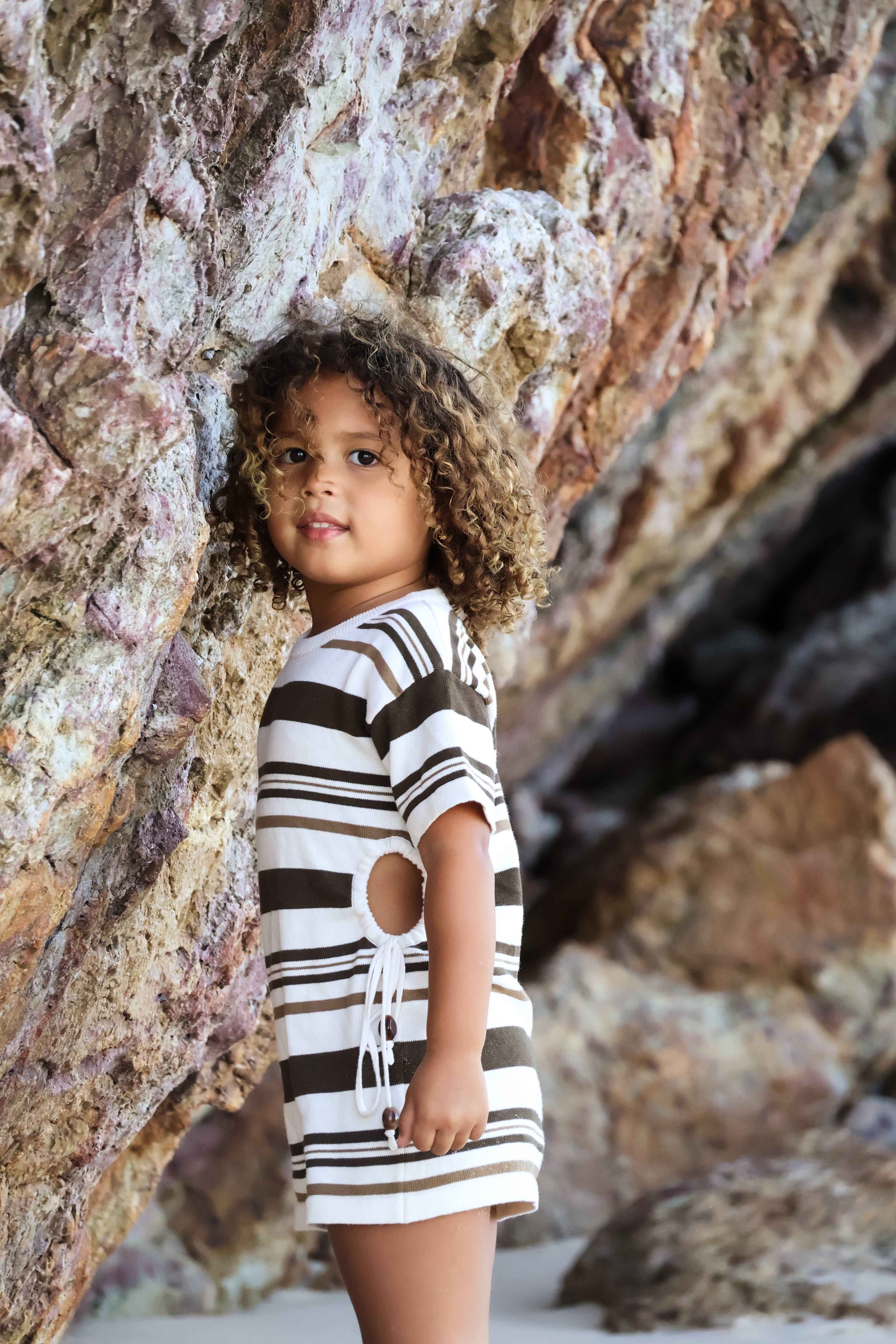 Keyhole Dress | Earth Stripe
