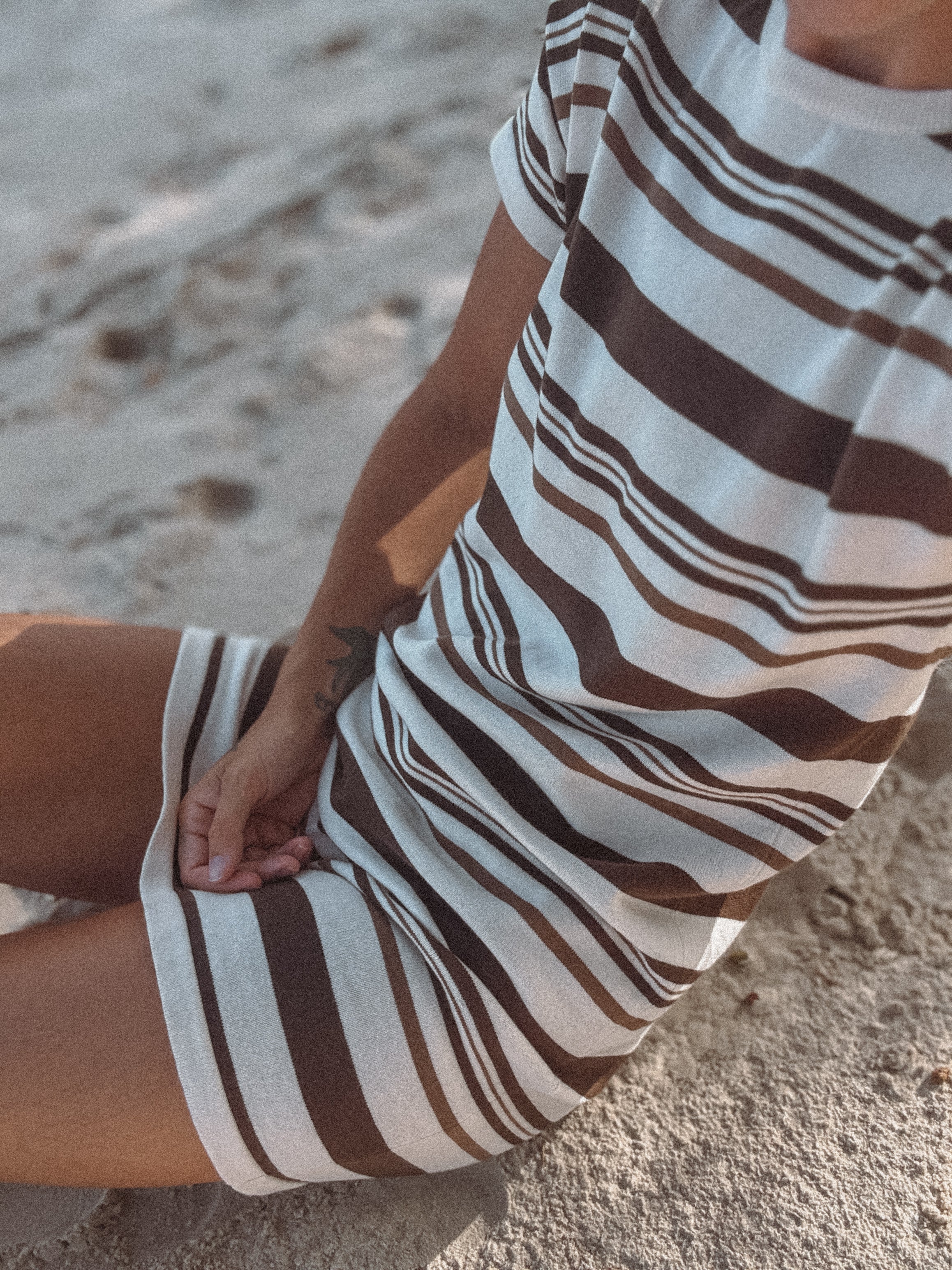 Woman's Keyhole Dress | Earth Stripe