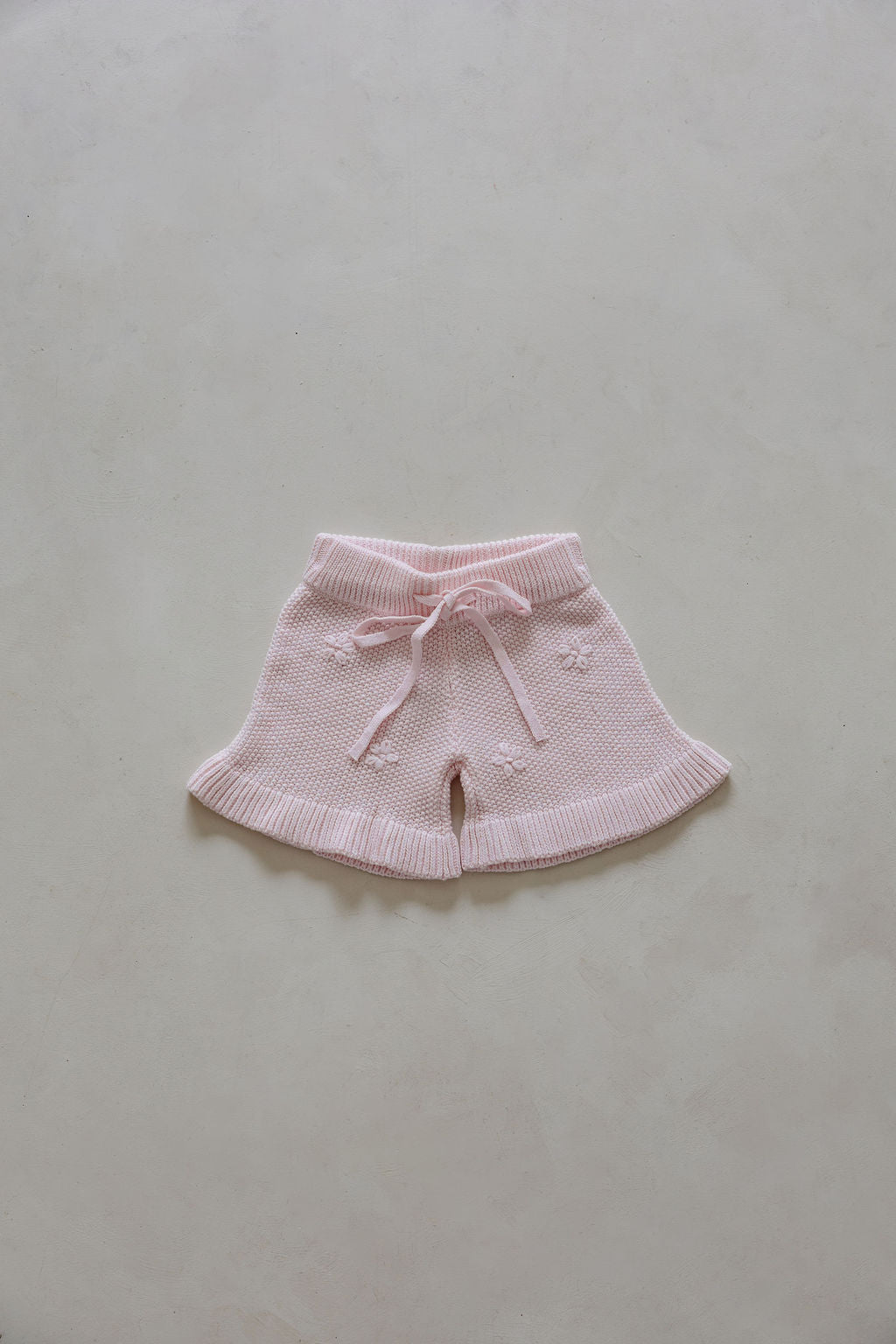 Knit Embroidered Shorts | Pink Sky