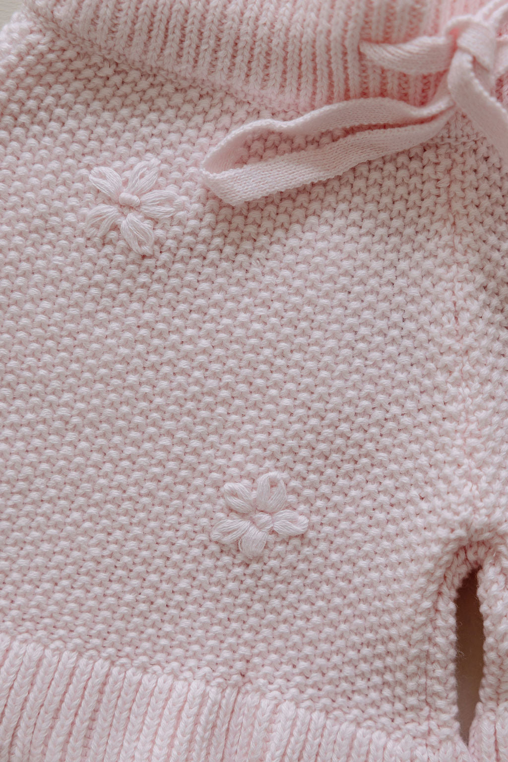 Knit Embroidered Shorts | Pink Sky