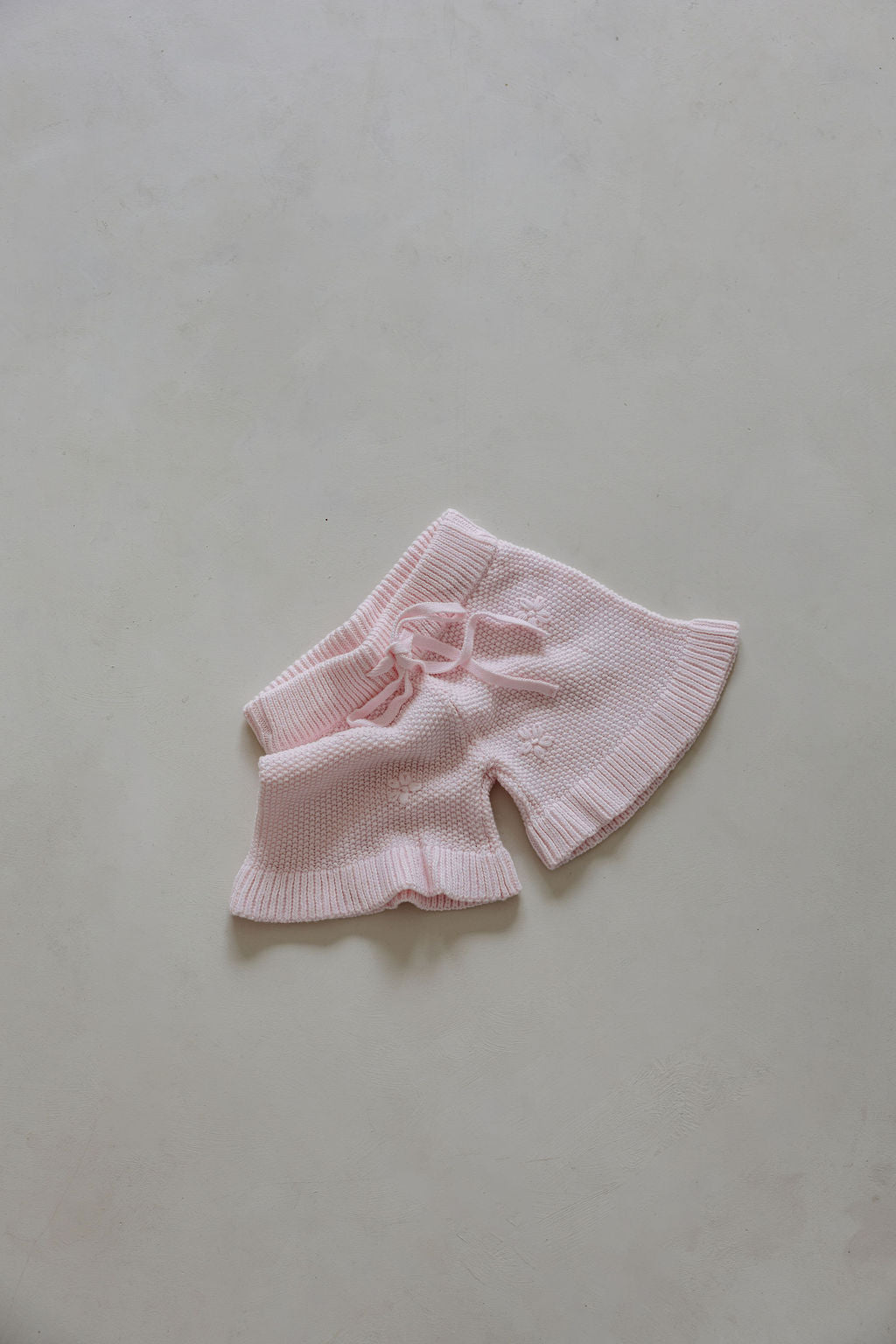 Knit Embroidered Shorts | Pink Sky