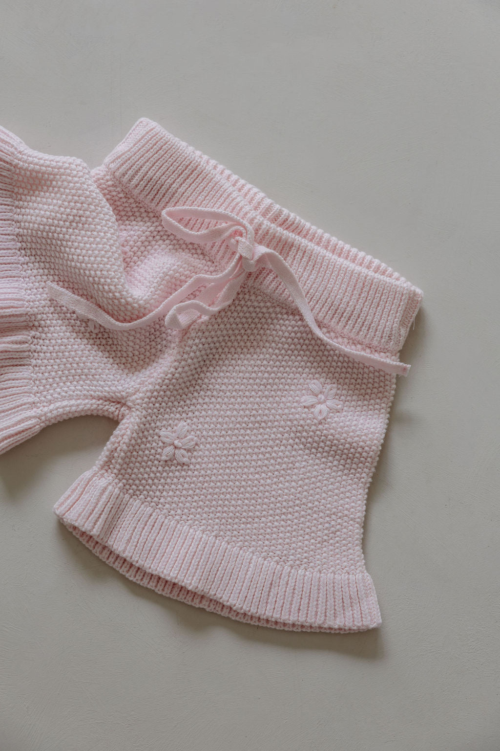 Knit Embroidered Shorts | Pink Sky