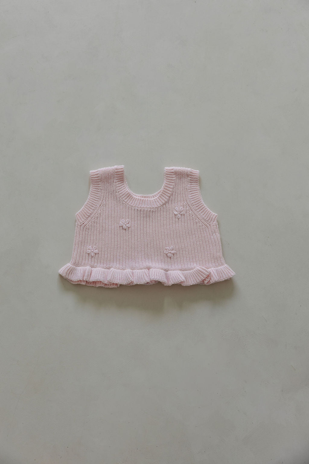 Knit Embroidered Top | Pink Sky