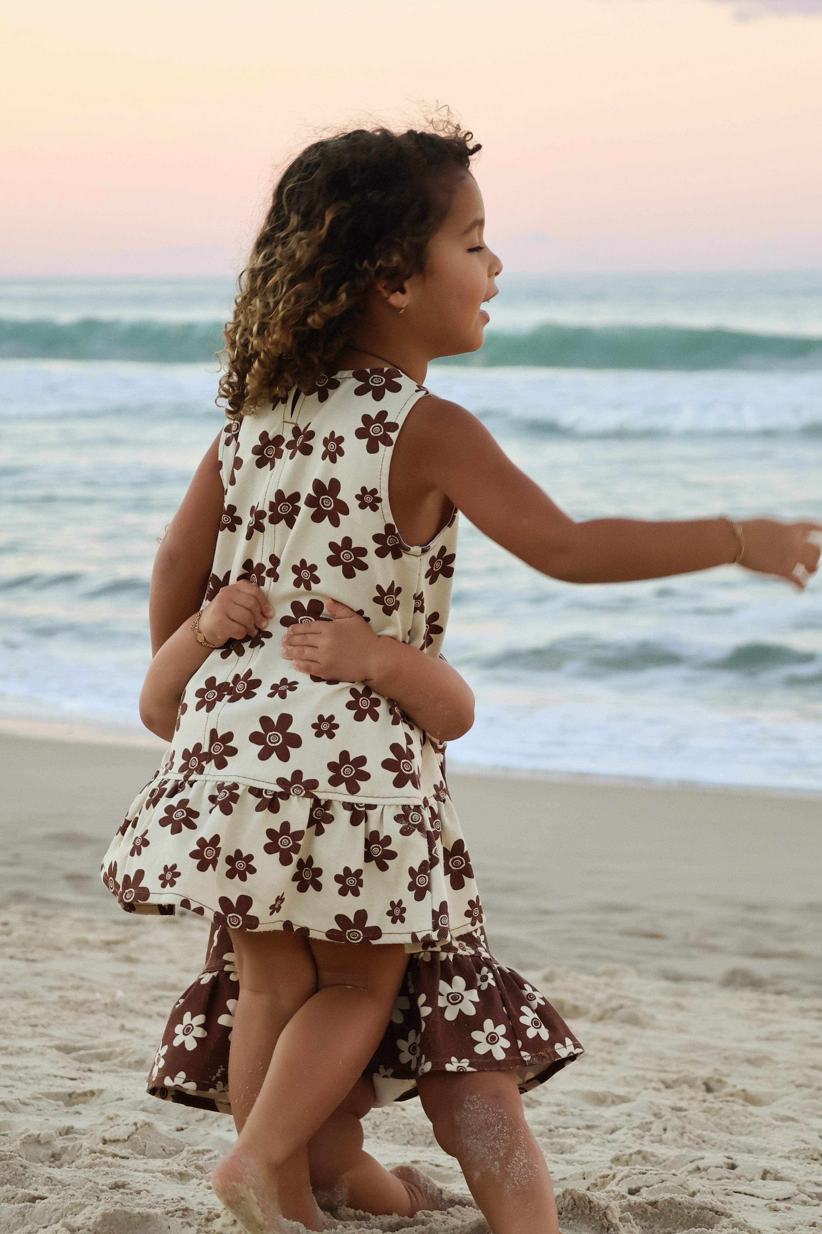 Denim Flower Dress | Natural