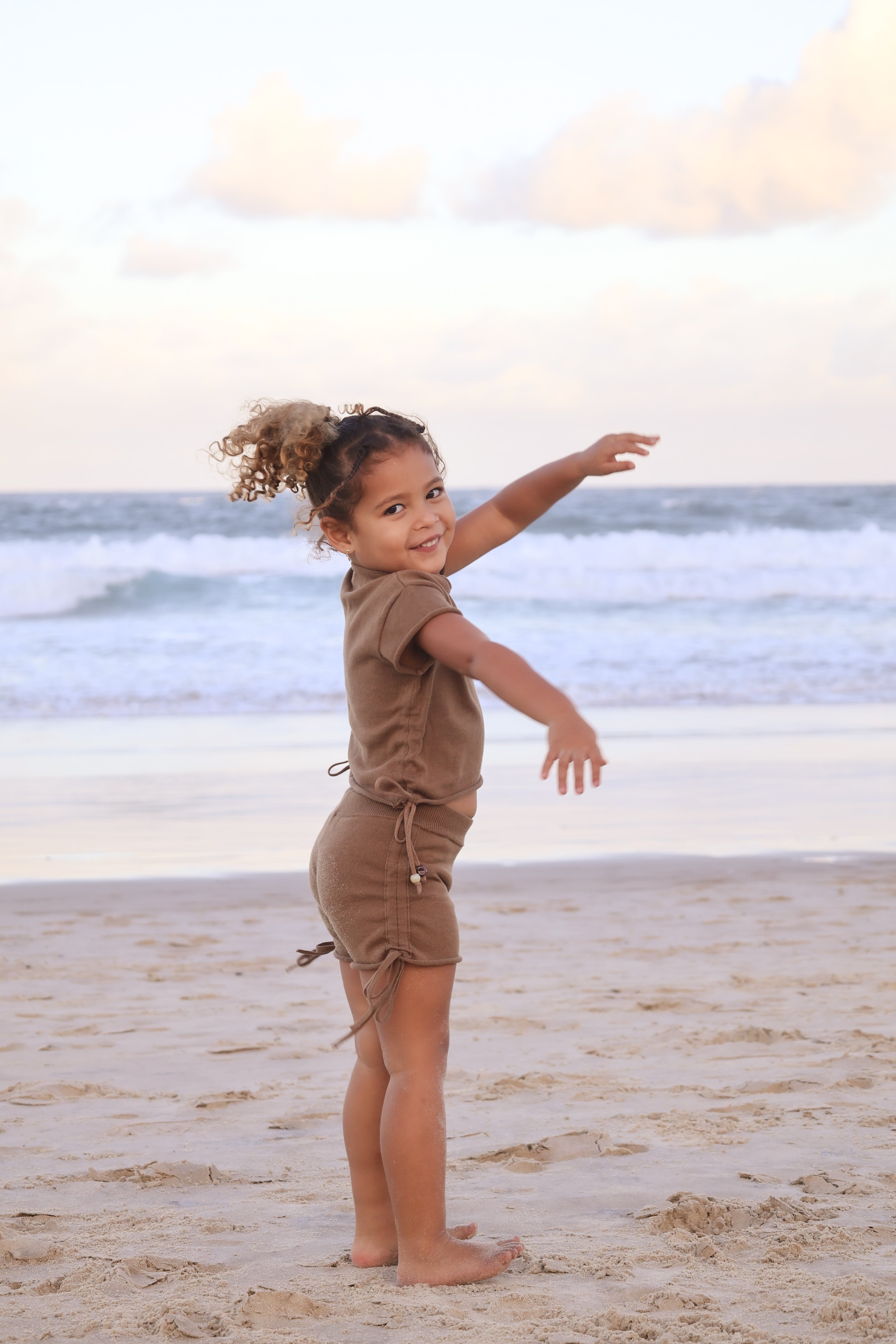Gathered Knit Shorts | Soil Beads