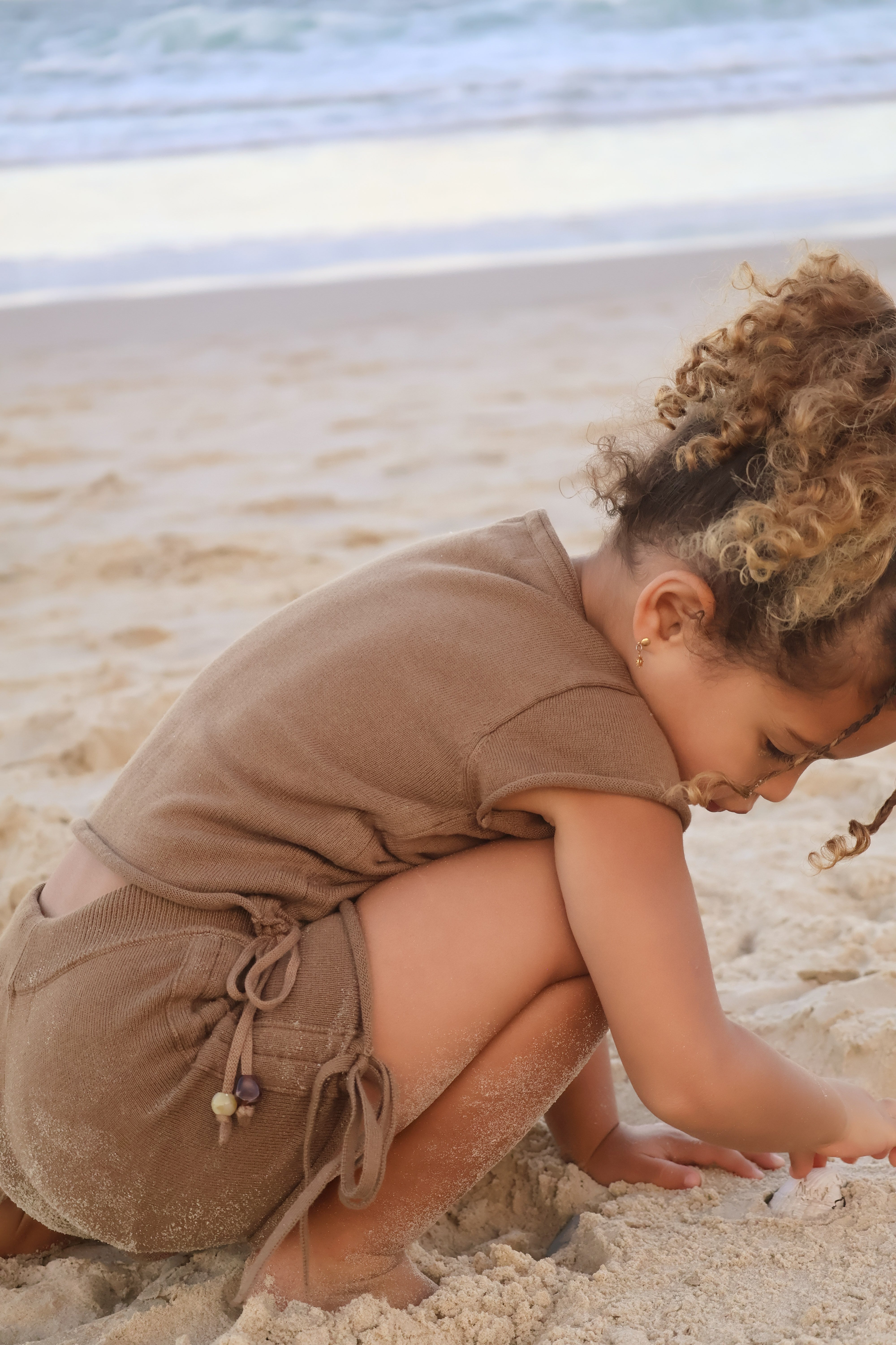 Gathered Knit Shorts | Soil Beads