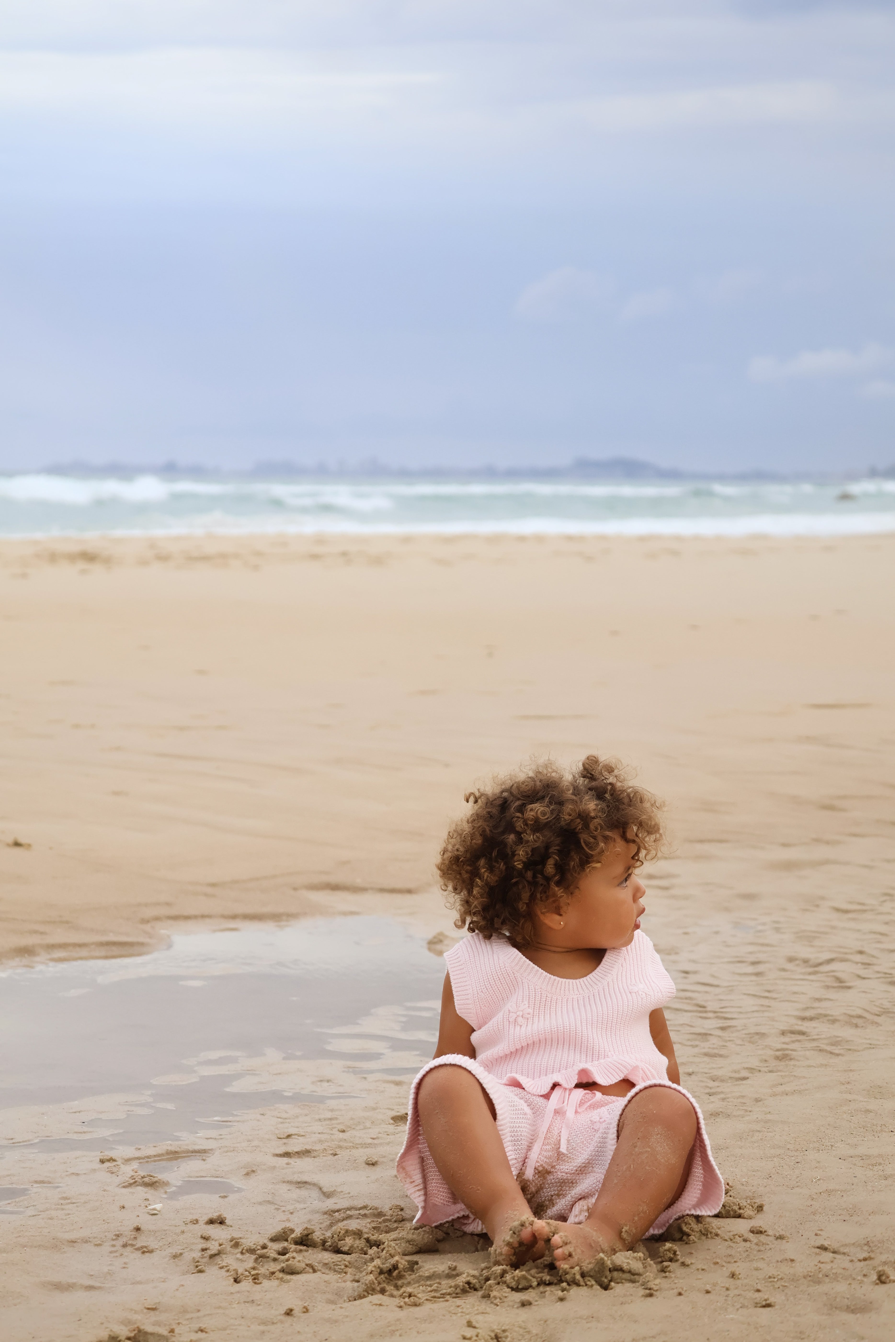 Knit Embroidered Top | Pink Sky
