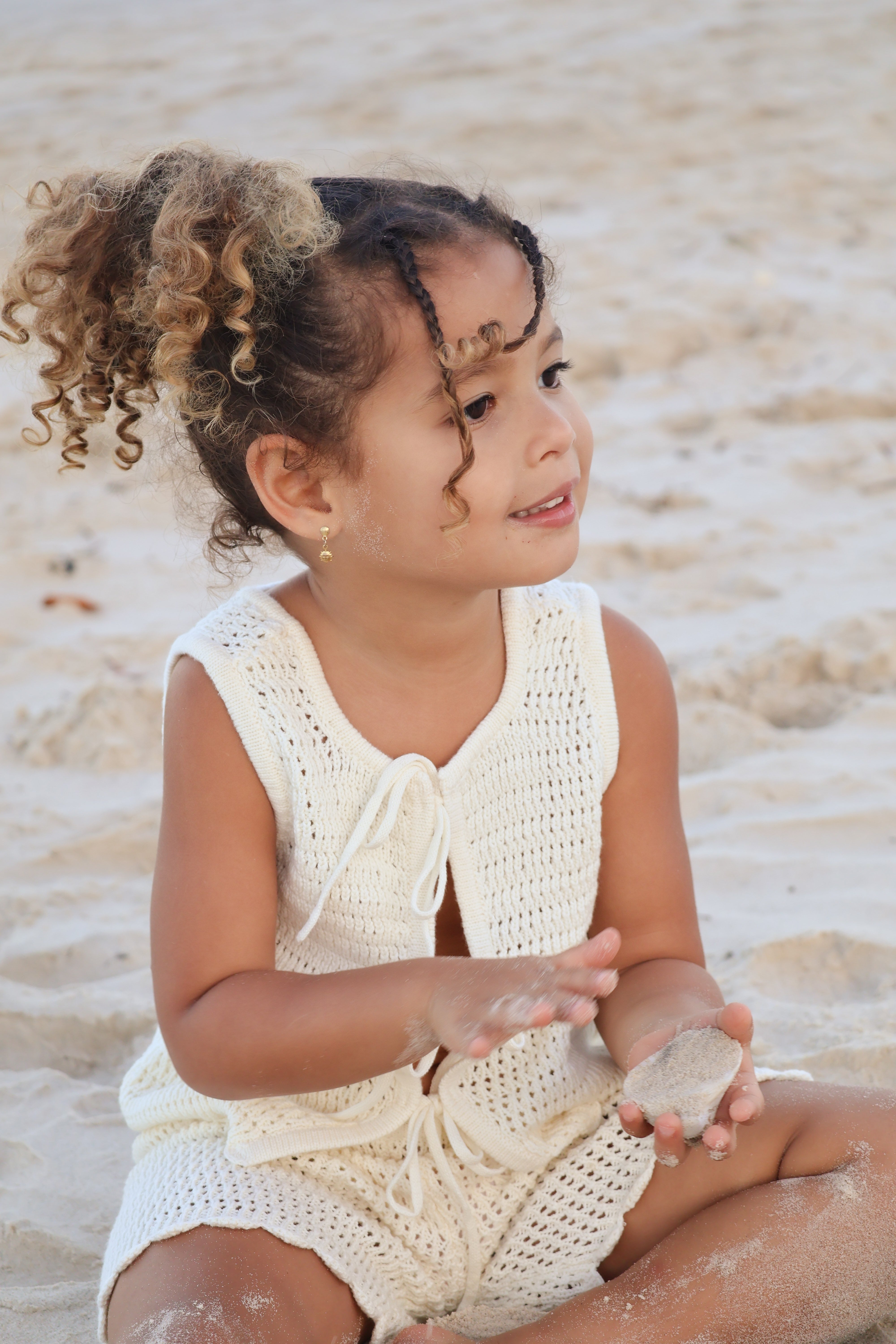 Crochet Tie-up Top | Natural