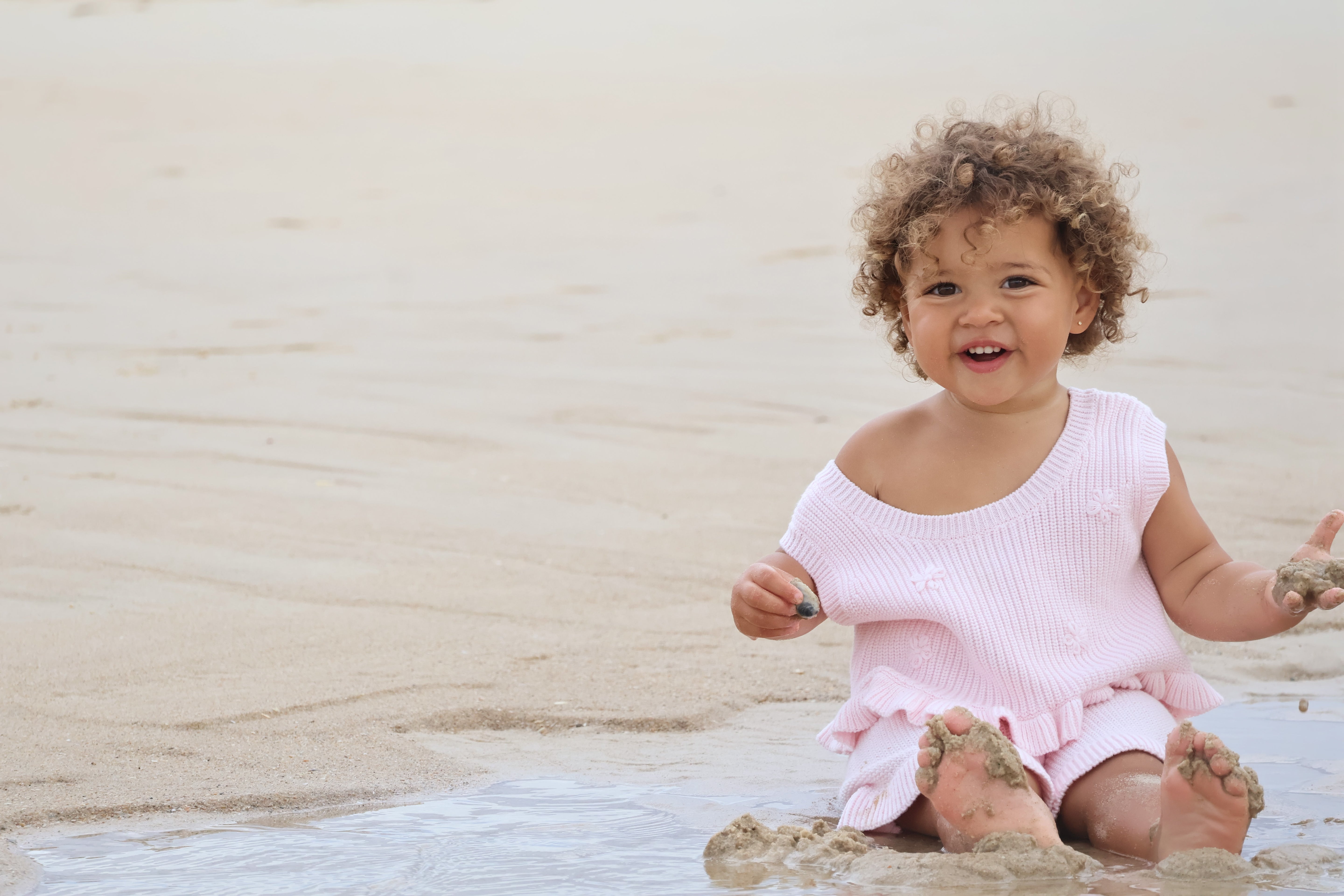 Knit Embroidered Top | Pink Sky