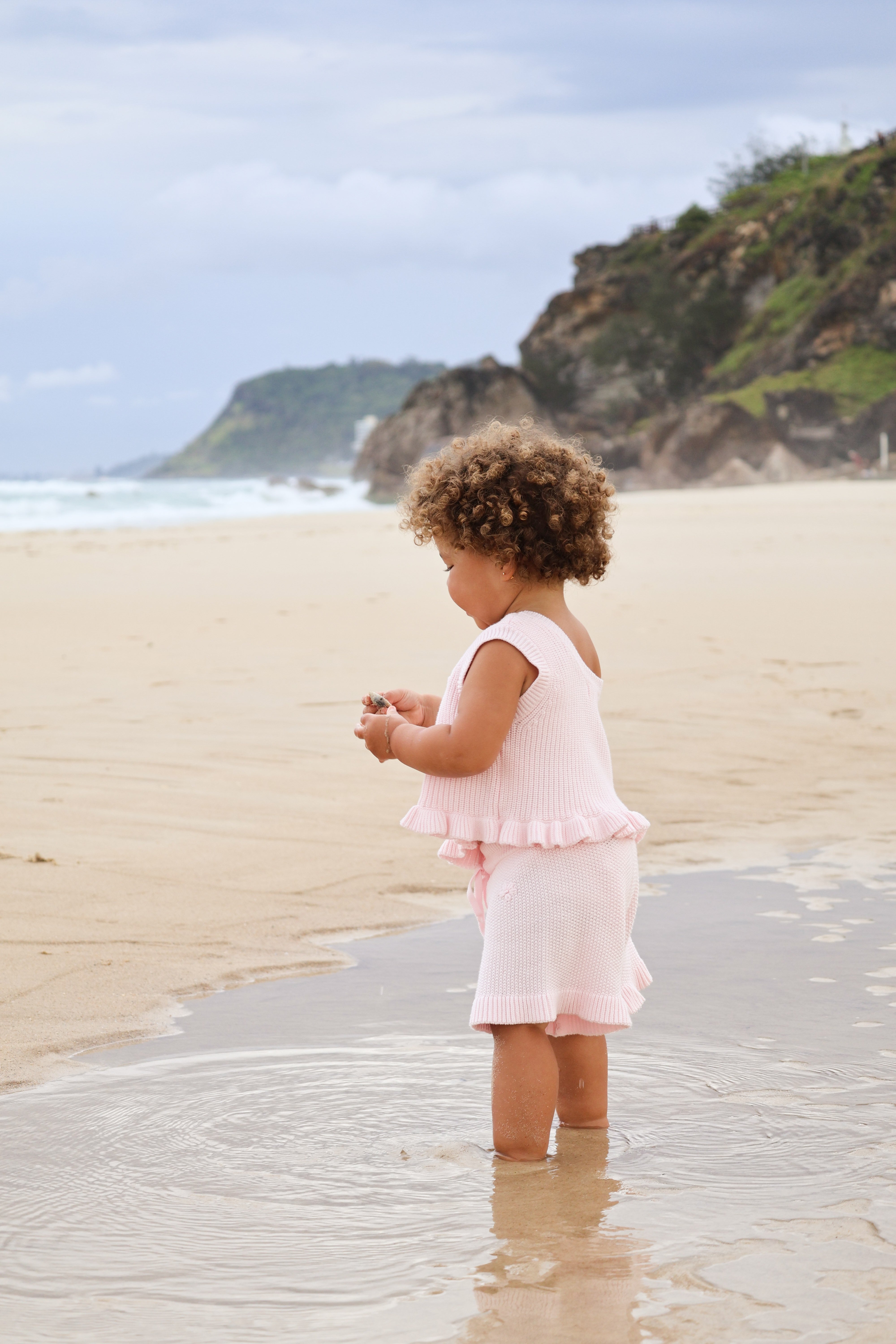 Knit Embroidered Shorts | Pink Sky
