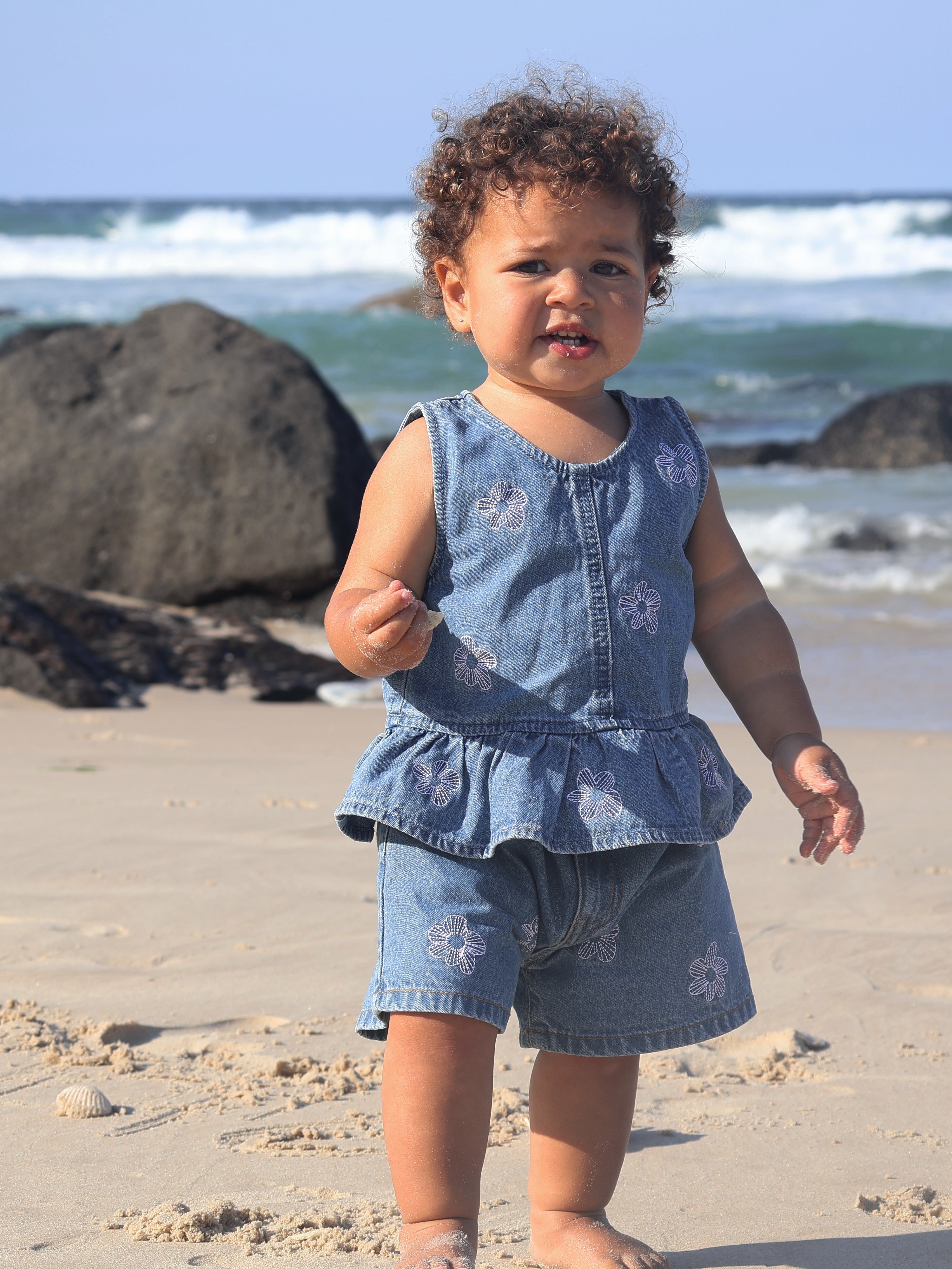Denim Shorts | Flower