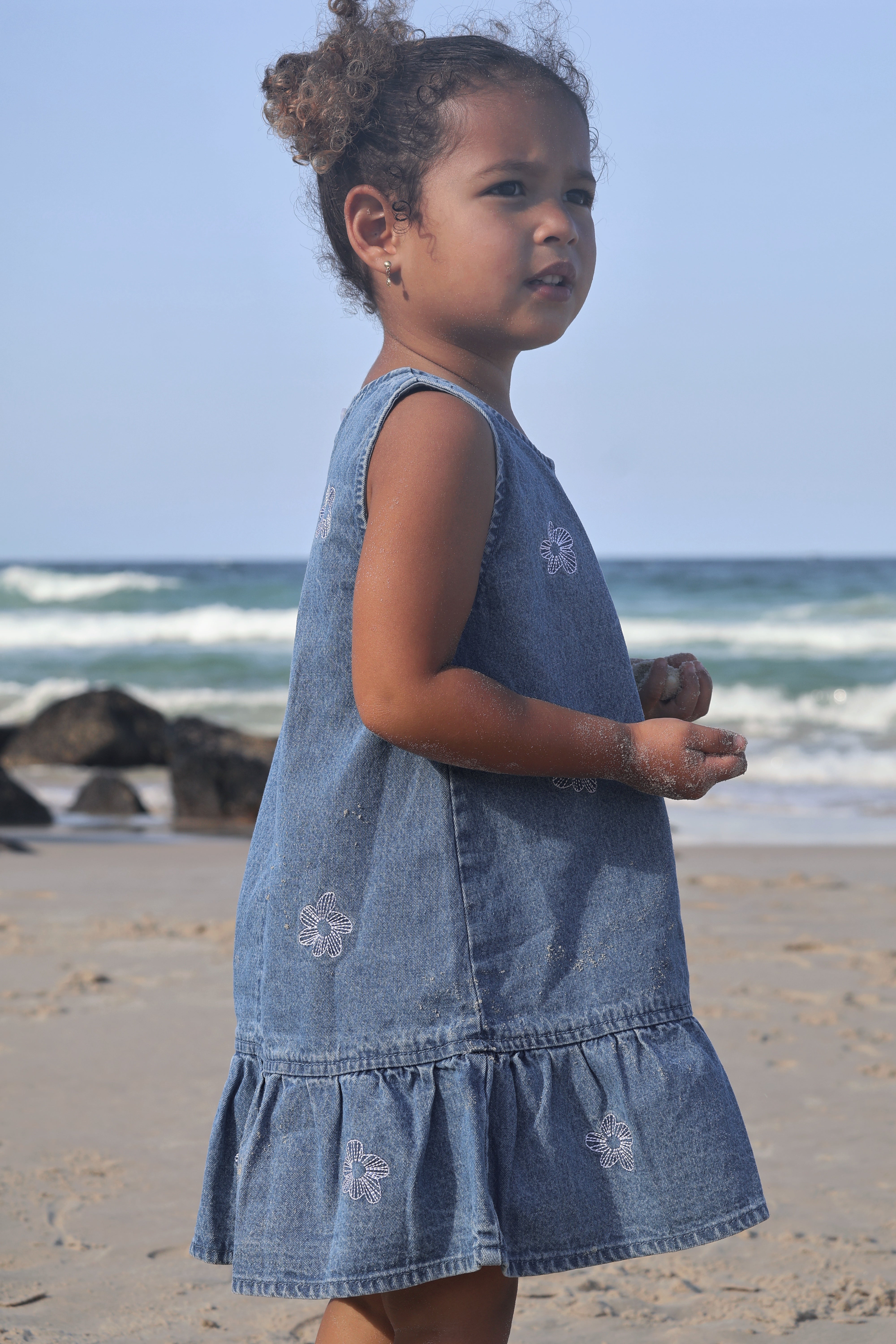 Denim Dress | Flower